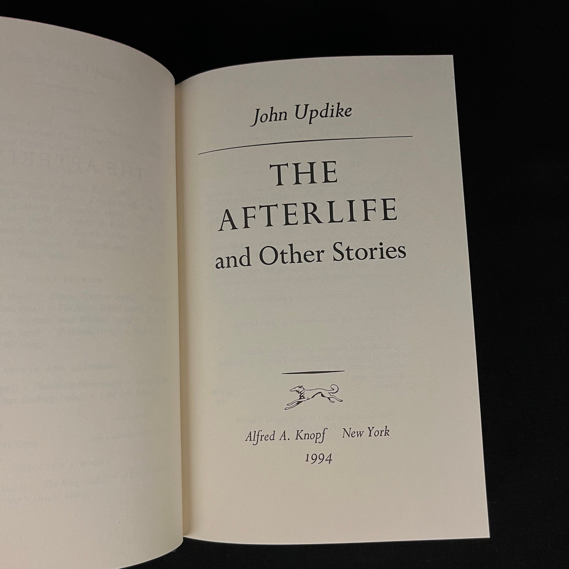 First Printing - The Afterlife and Other Stories by John Updike (1994) Vintage Hardcover Book