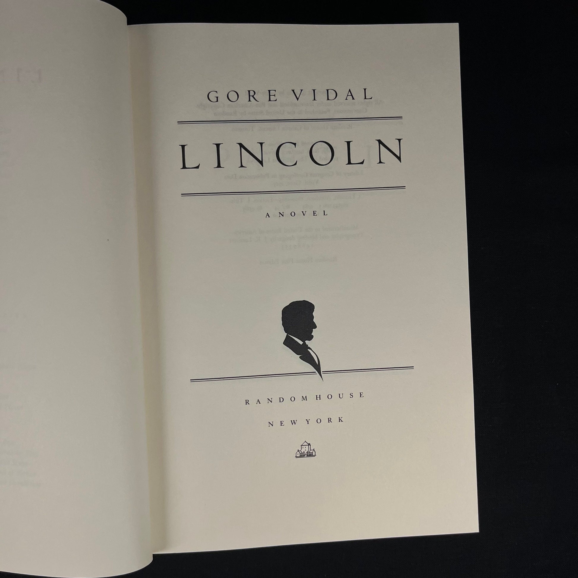 Second Printing - Lincoln: A Novel by Gore Vidal (1984) Vintage Hardcover Book