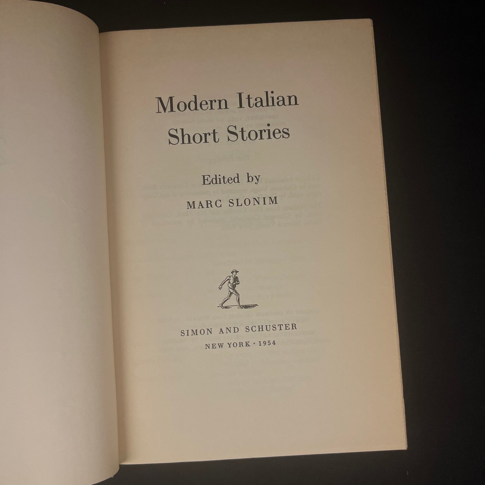 First Printing - Modern Italian Short Stories Edited by Marc Slonim (1954) Vintage Hardcover Book