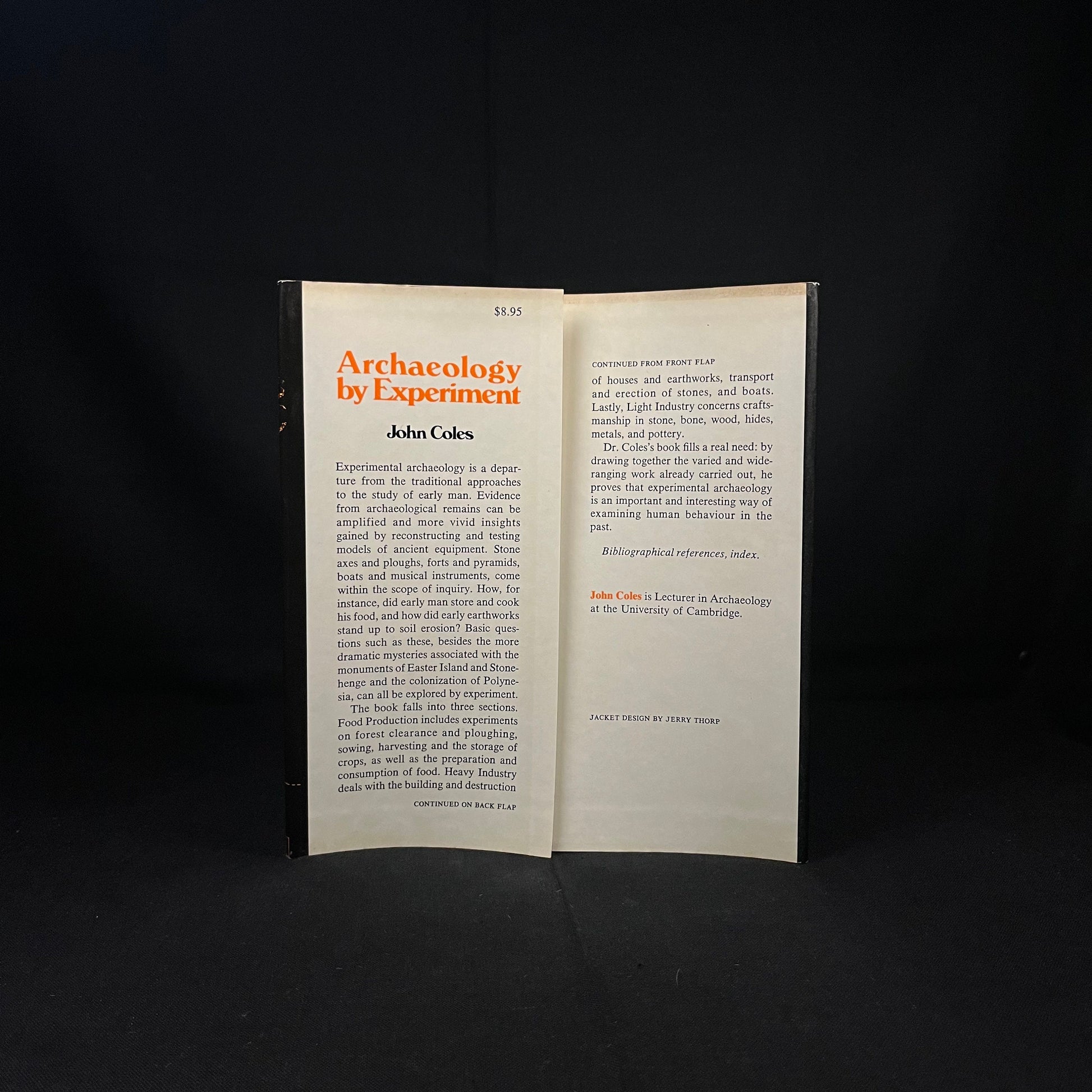 First Printing - Archaeology by Experiment by John Coles (1973) Vintage Hardcover Book