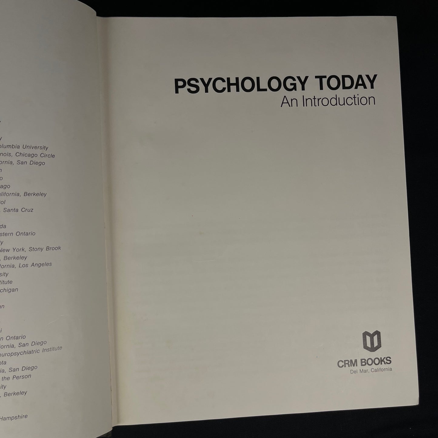 Psychology Today: An Introduction (1970) Vintage Hardcover Book