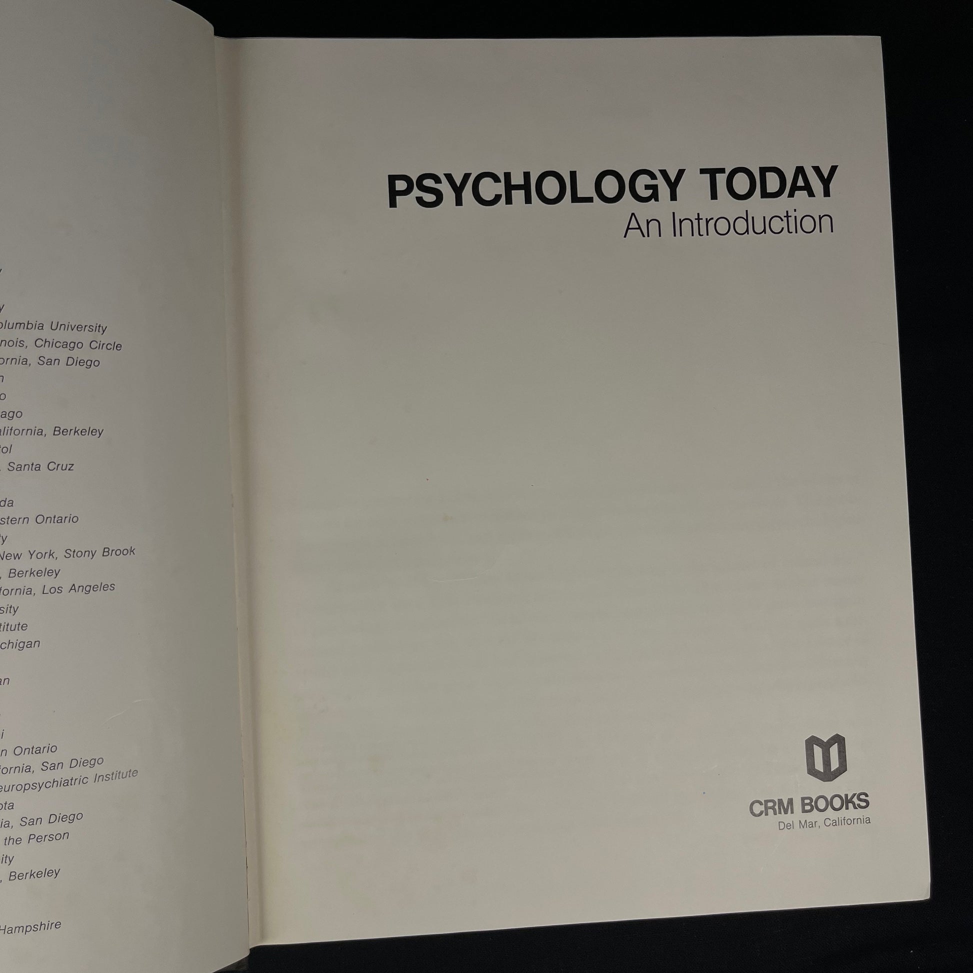 Psychology Today: An Introduction (1970) Vintage Hardcover Book