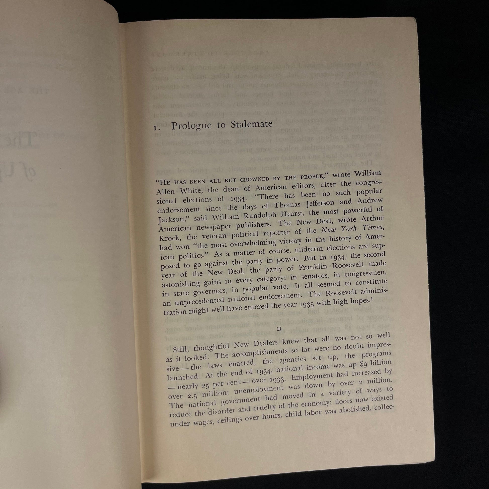 First Printing - The Age of Roosevelt: The Politics of Upheaval by Arthur M. Schlesinger (1960) Vintage Hardcover Book