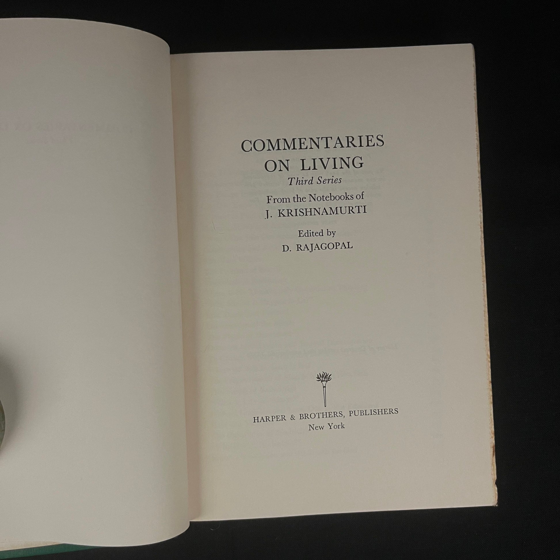 First Edition - Commentaries on Living: Third Series by J. Krishnamurti (1960) Vintage Hardcover Book