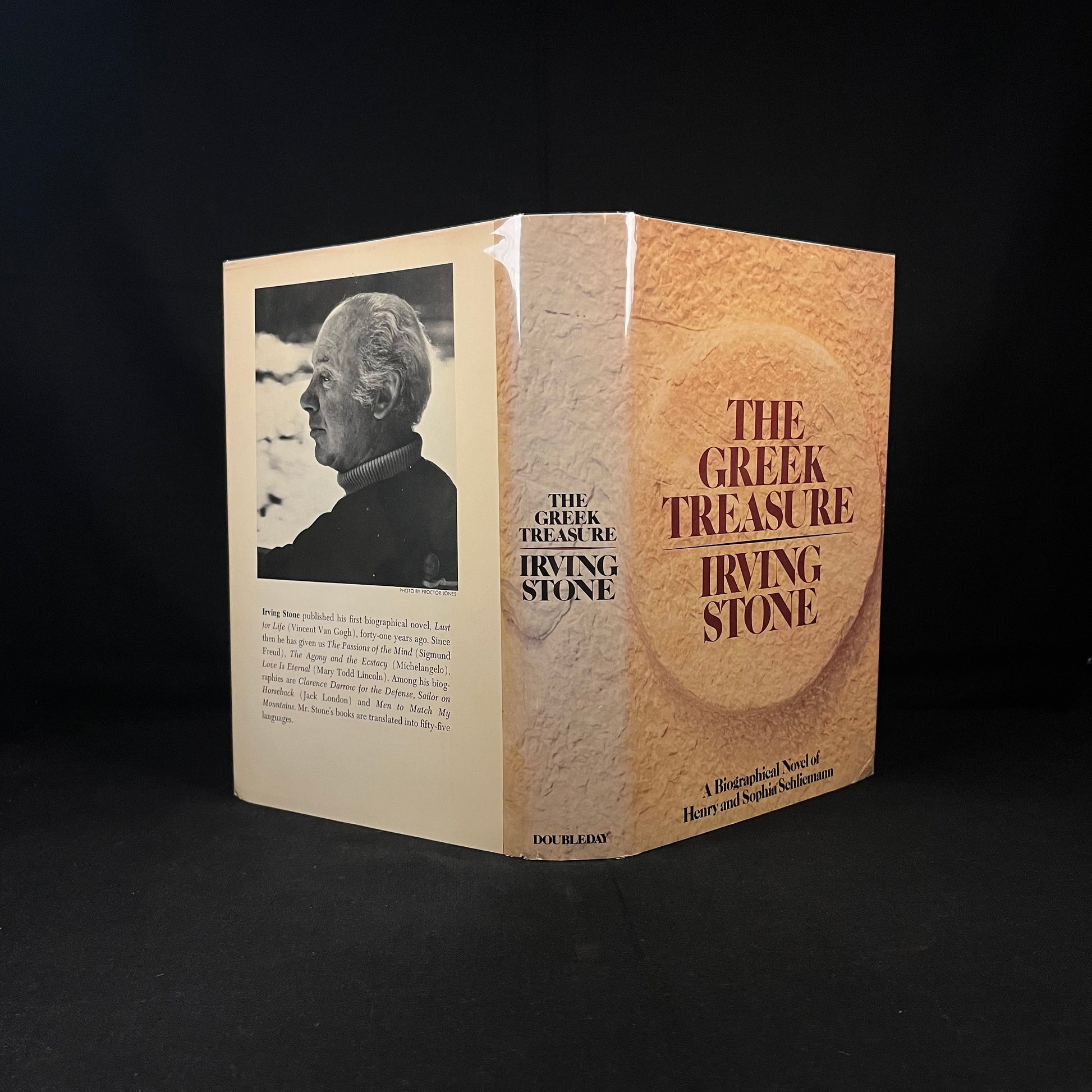 First Edition - The Greek Treasure: A Biographical Novel of Henry and Sophia Schliemann by Irving Stone (1975) Vintage Hardcover Book