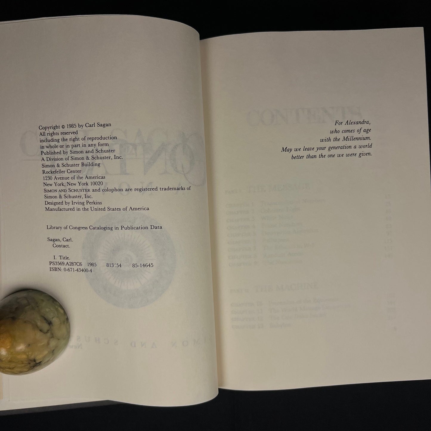 Contact: A Novel by Carl Sagan (1985) Vintage Hardcover Book