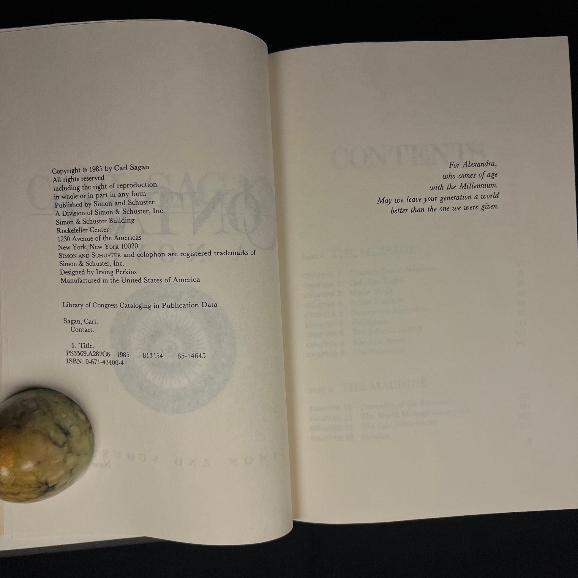 Contact: A Novel by Carl Sagan (1985) Vintage Hardcover Book