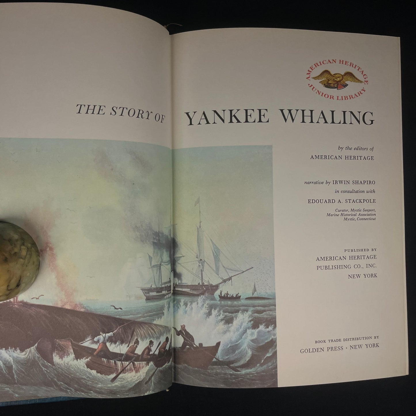 The Story of Yankee Whaling by Irwin Shapiro in consultation with Edouard A. Stackpole (1959) Vintage Hardcover Children’s Book