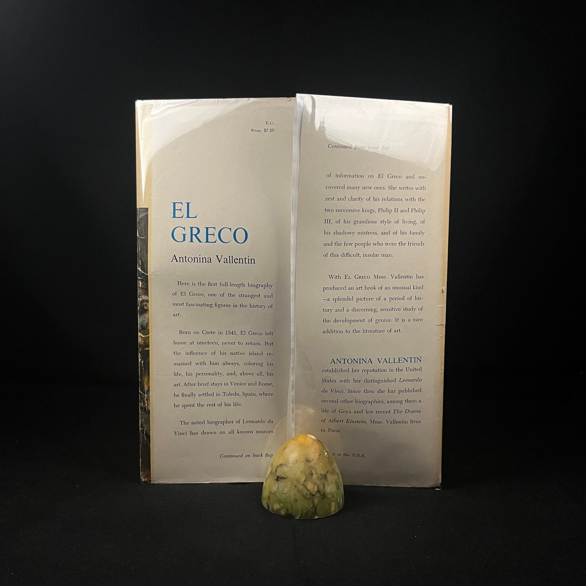 First Edition - El Greco by Antonina Vallentin (1955) Vintage Hardcover Book