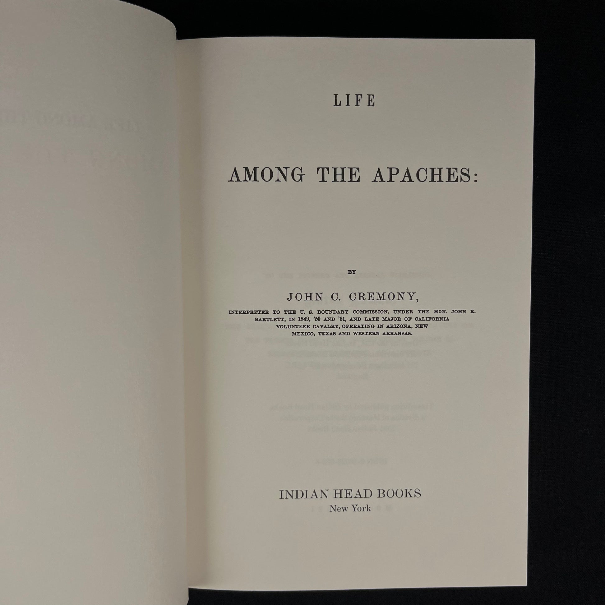 Life Among the Apaches by John C. Cremony (1991) Vintage Hardcover Book