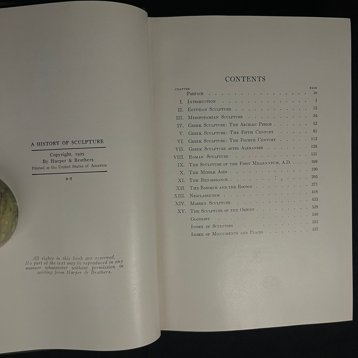 Harper’s Fine Arts Series: A History of Sculpture by George Henry Chase and Chandler Rathfon Post (1925) Vintage Hardcover Book