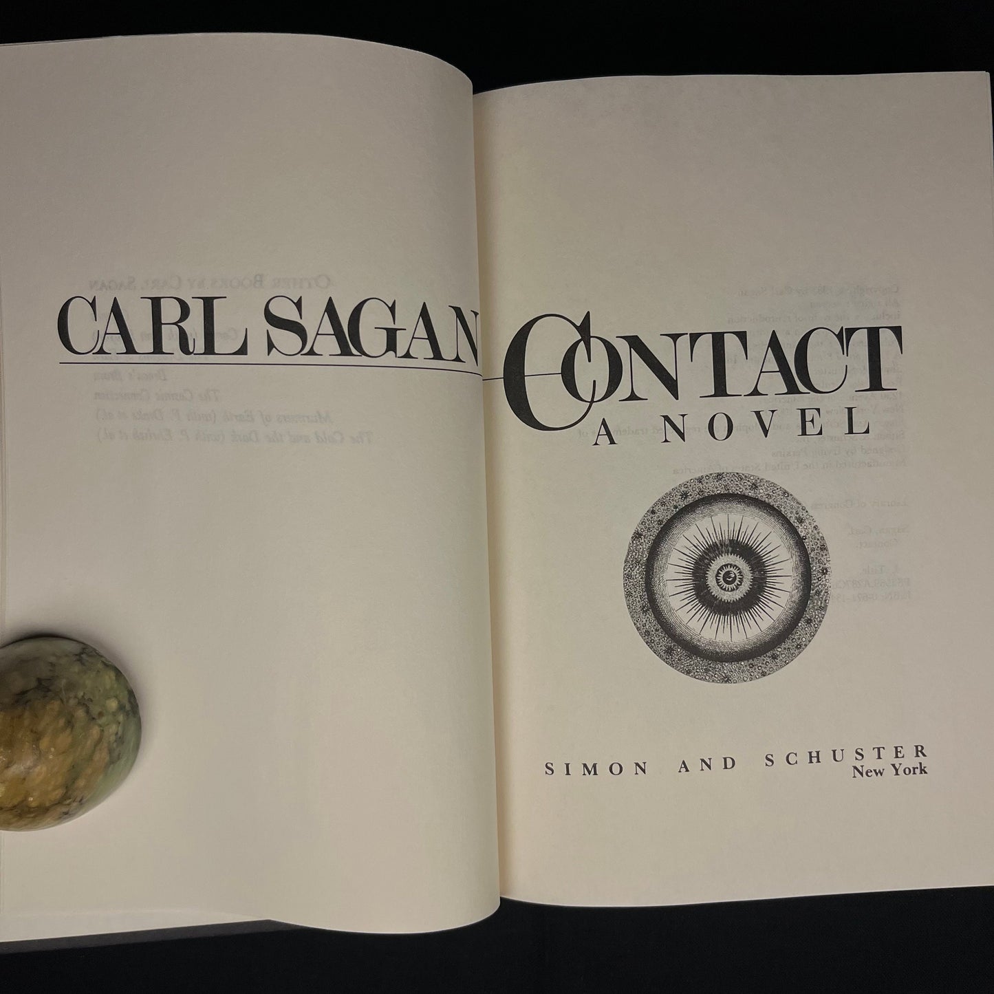 Contact: A Novel by Carl Sagan (1985) Vintage Hardcover Book