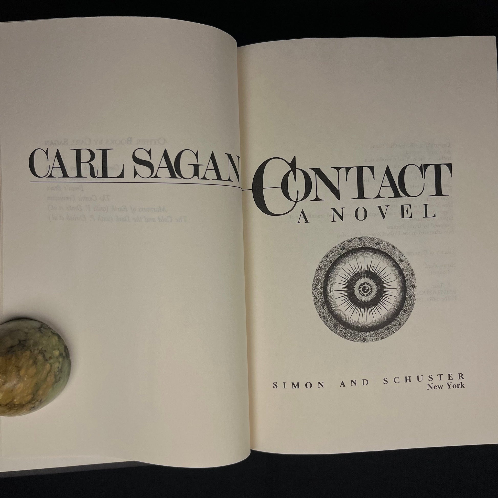 Contact: A Novel by Carl Sagan (1985) Vintage Hardcover Book