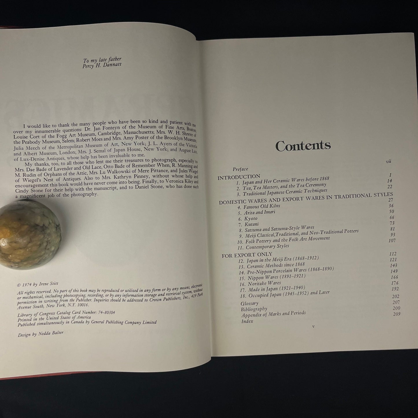 Japanese Ceramics of the Past 100 Years by Irene Stitt (1974) Vintage Hardcover Book