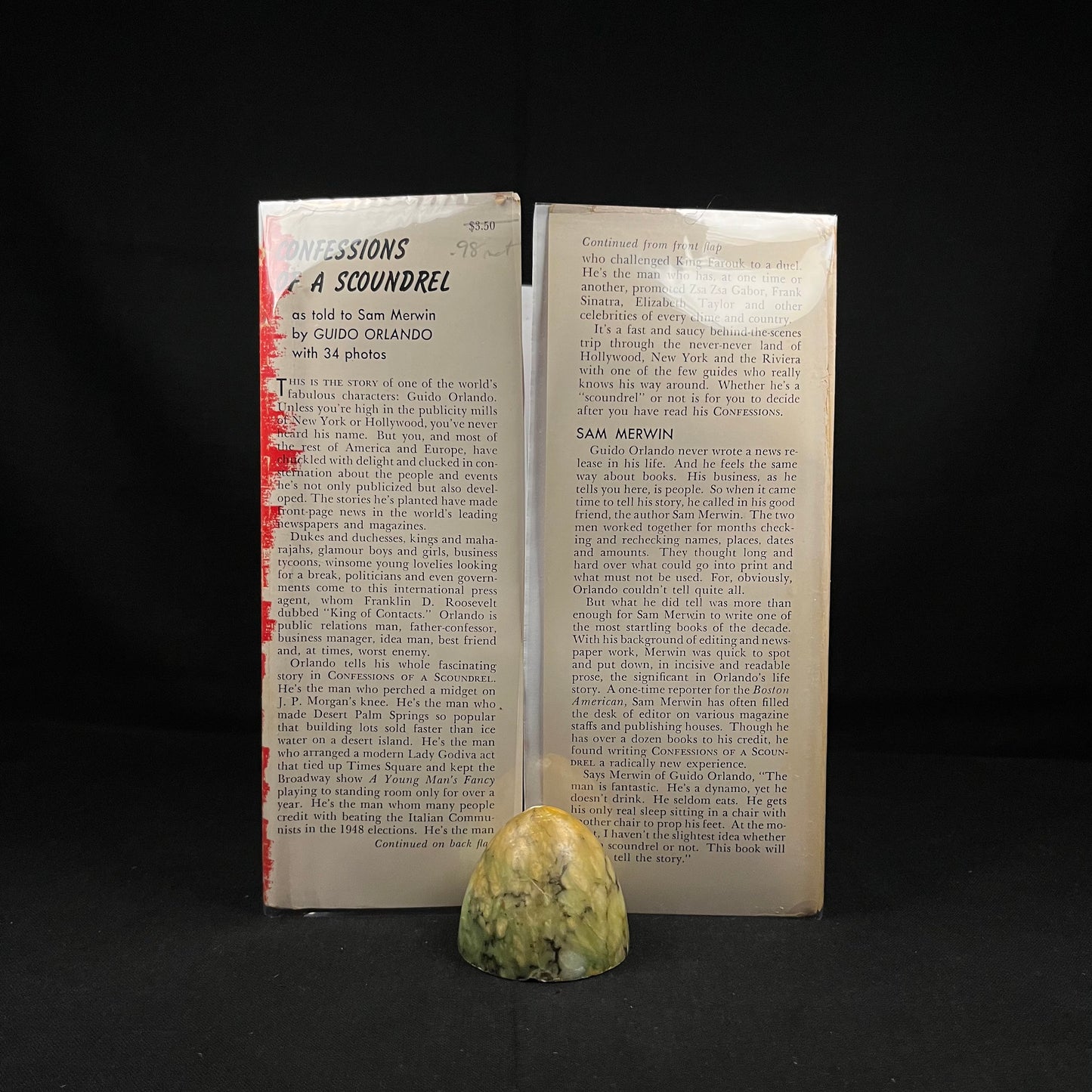 First Edition - Confessions of a Scoundrel by Guido Orlando as told to Sam Merwin (1954) Vintage Hardcover Book