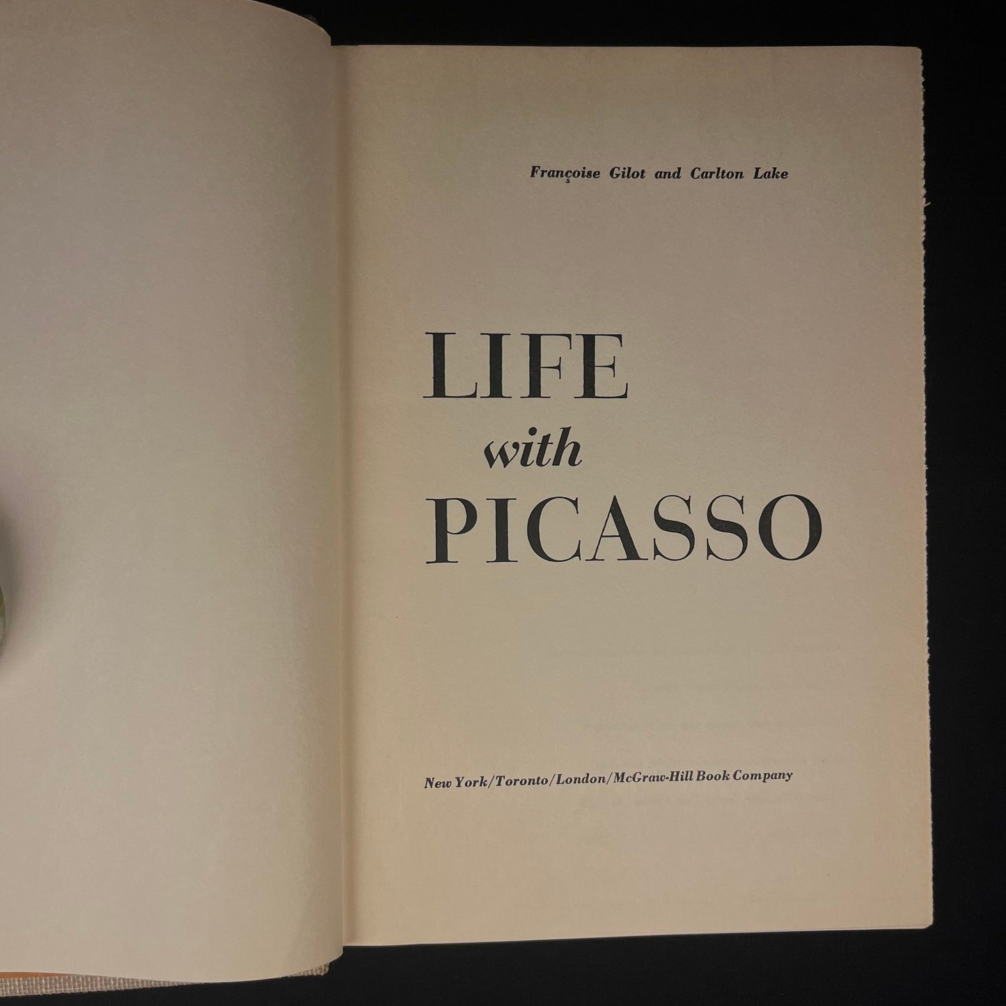 Fifth Printing - Life with Picasso by Françoise Gilot and Carlton Lake (1964) Vintage Hardcover Book