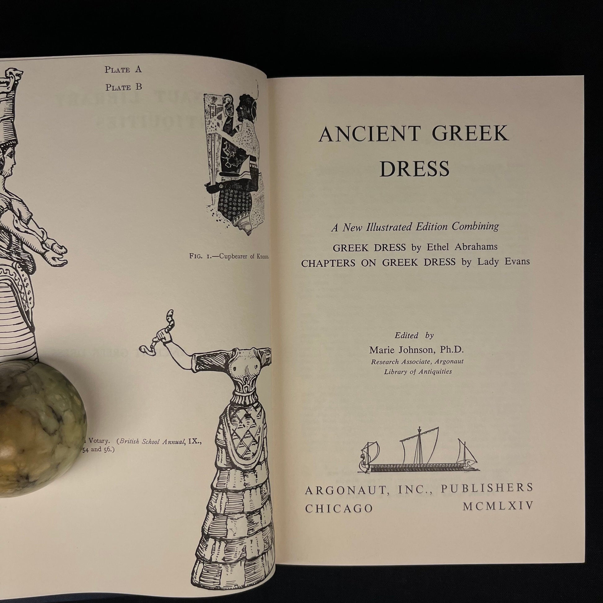 First Edition - Ancient Greek Dress by Lady Evans and E. Abrahams (1964) Vintage Hardcover Book