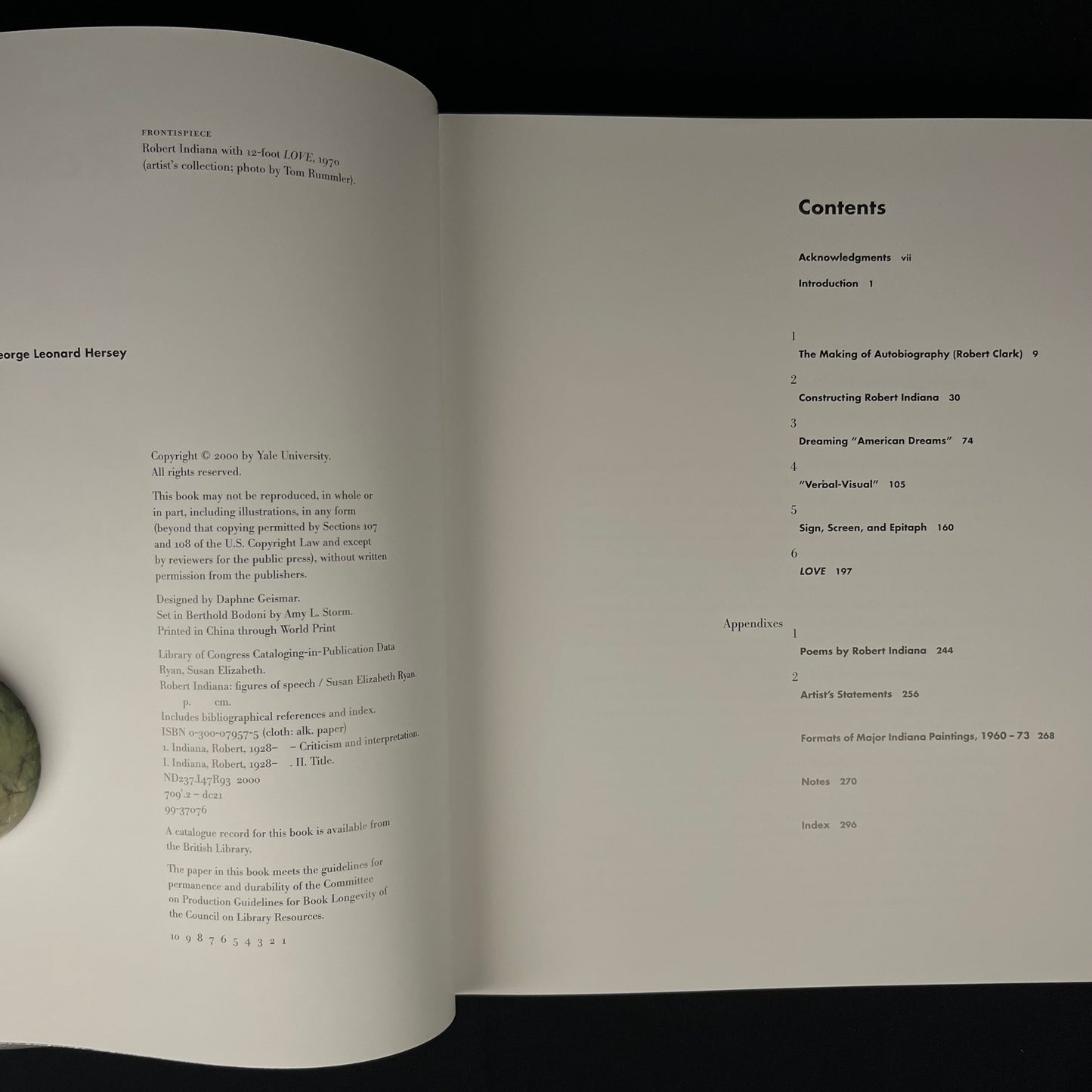 First Printing - Robert Indiana: Figures of Speech by Susan Elizabeth Ryan (2000) Vintage Hardcover Book