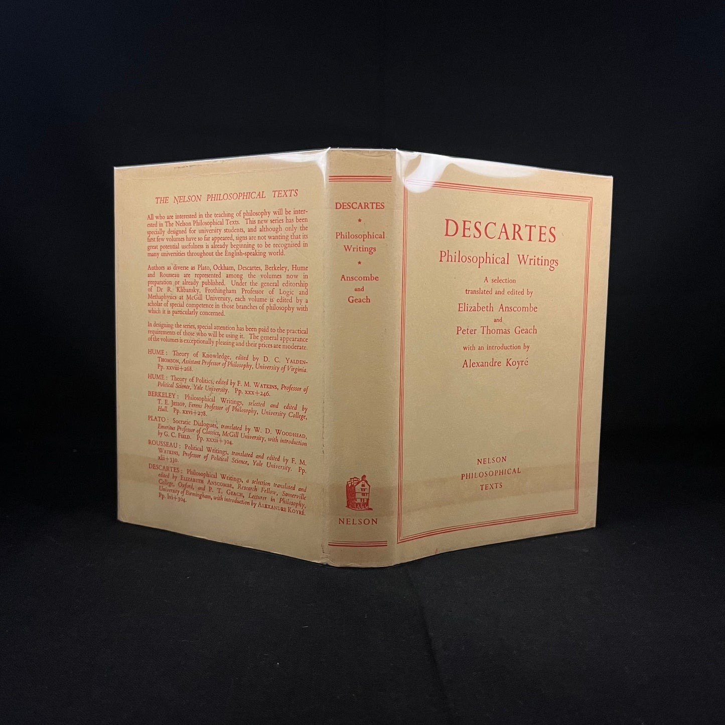 Philosophical Writings by Descartes (1966) Vintage Hardcover Book