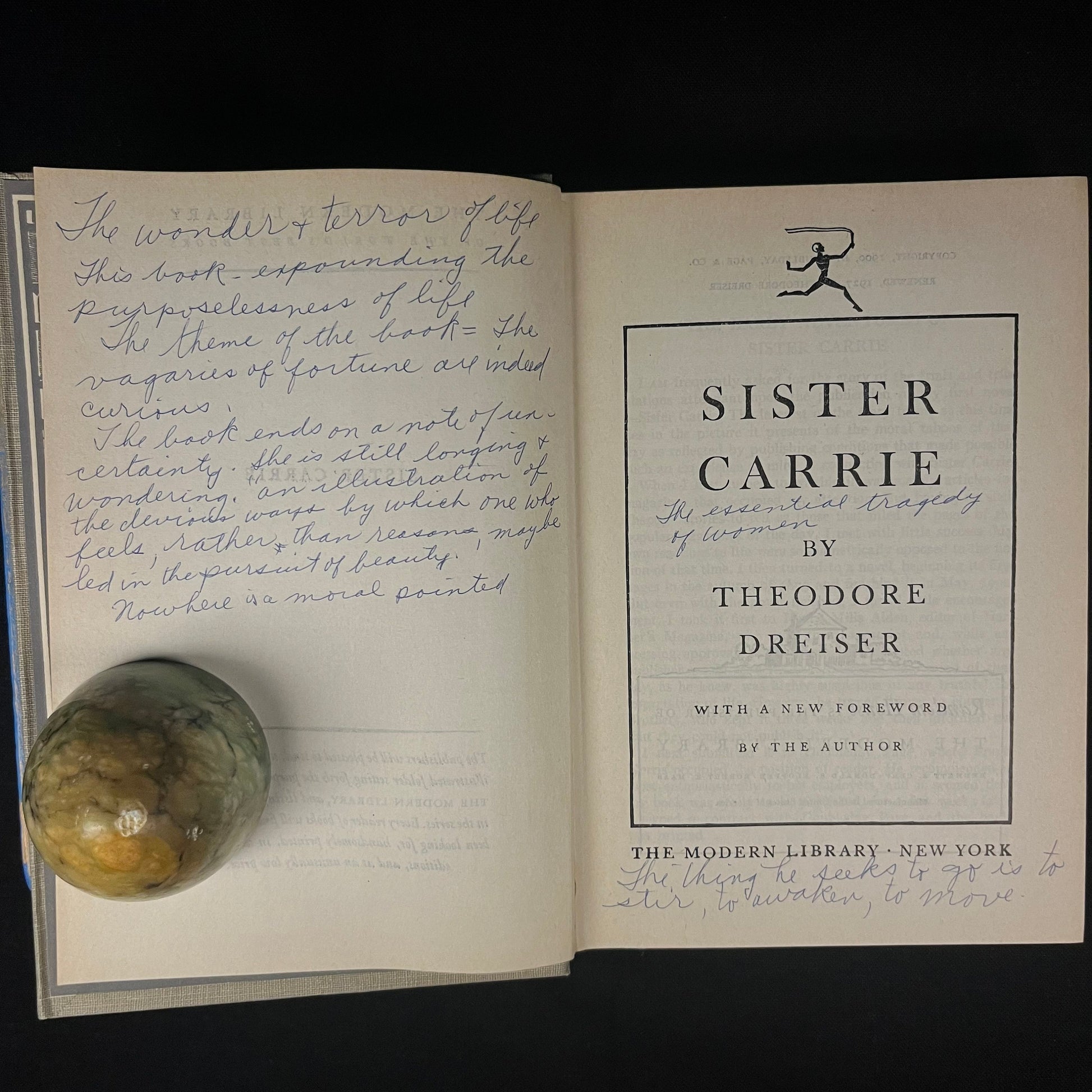 Modern Library - Sister Carrie by Theodore Dreiser (1957) Vintage Hardcover Book