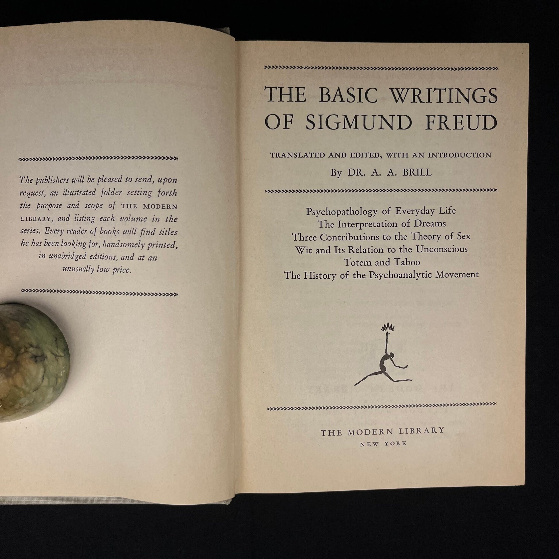 Modern Library - The Basic Writings of Sigmund Freud (1938) Vintage Hardcover Book