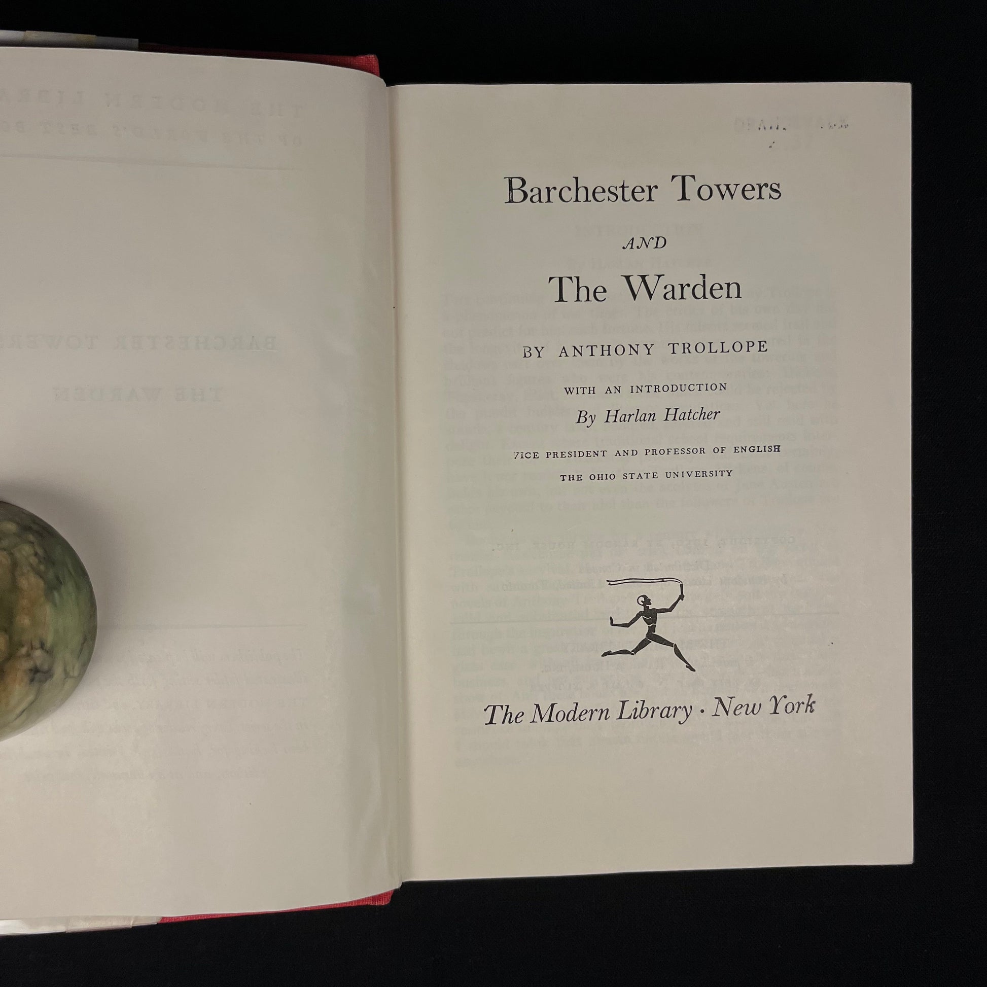 Modern Library - Barchester Towers and The Warden by Anthony Trollope (1950) Vintage Hardcover Book