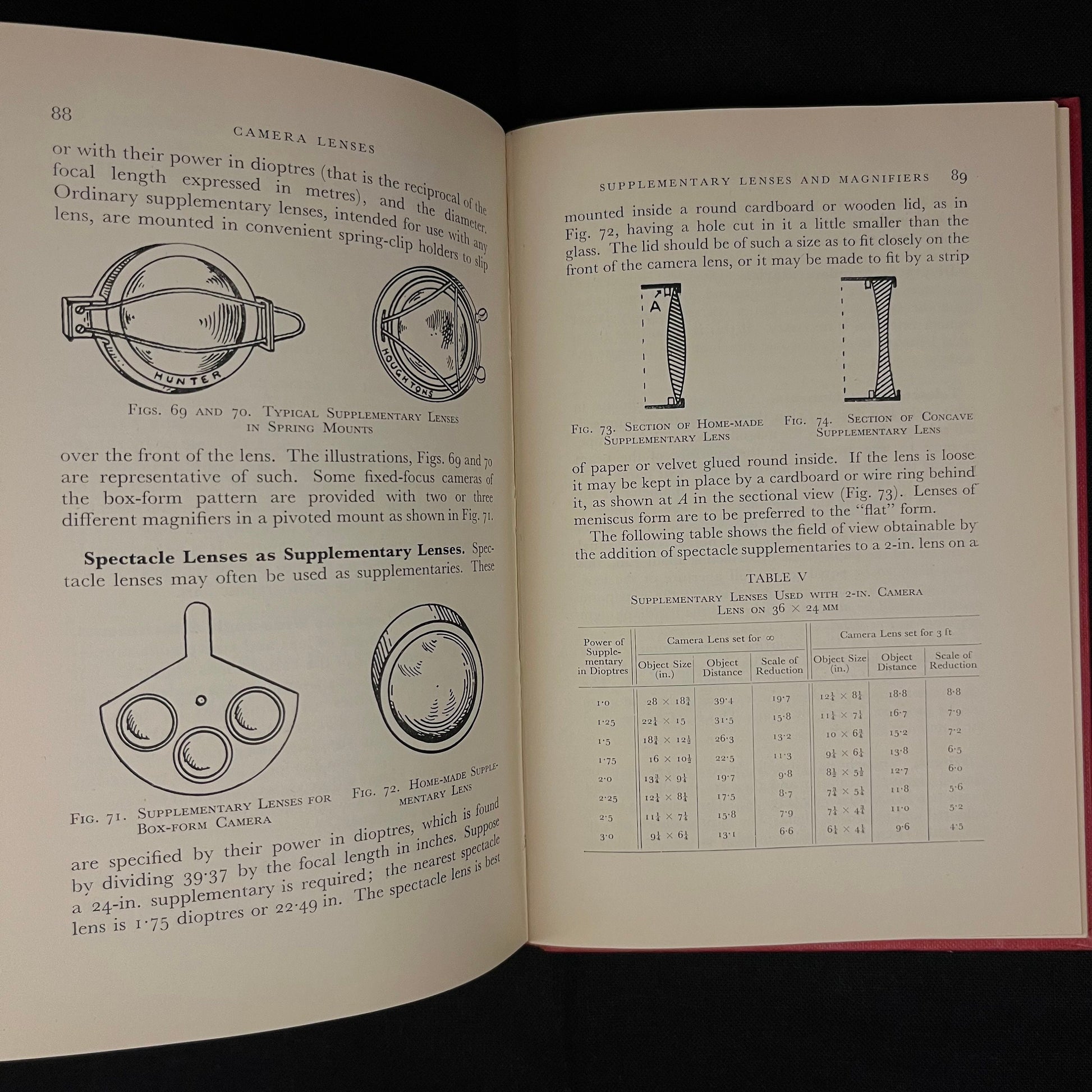 Camera Lenses: A Handbook to Lenses and Accessories for Amateur and Professional Photographers by Arthur Lockett (1952) Hardcover Book