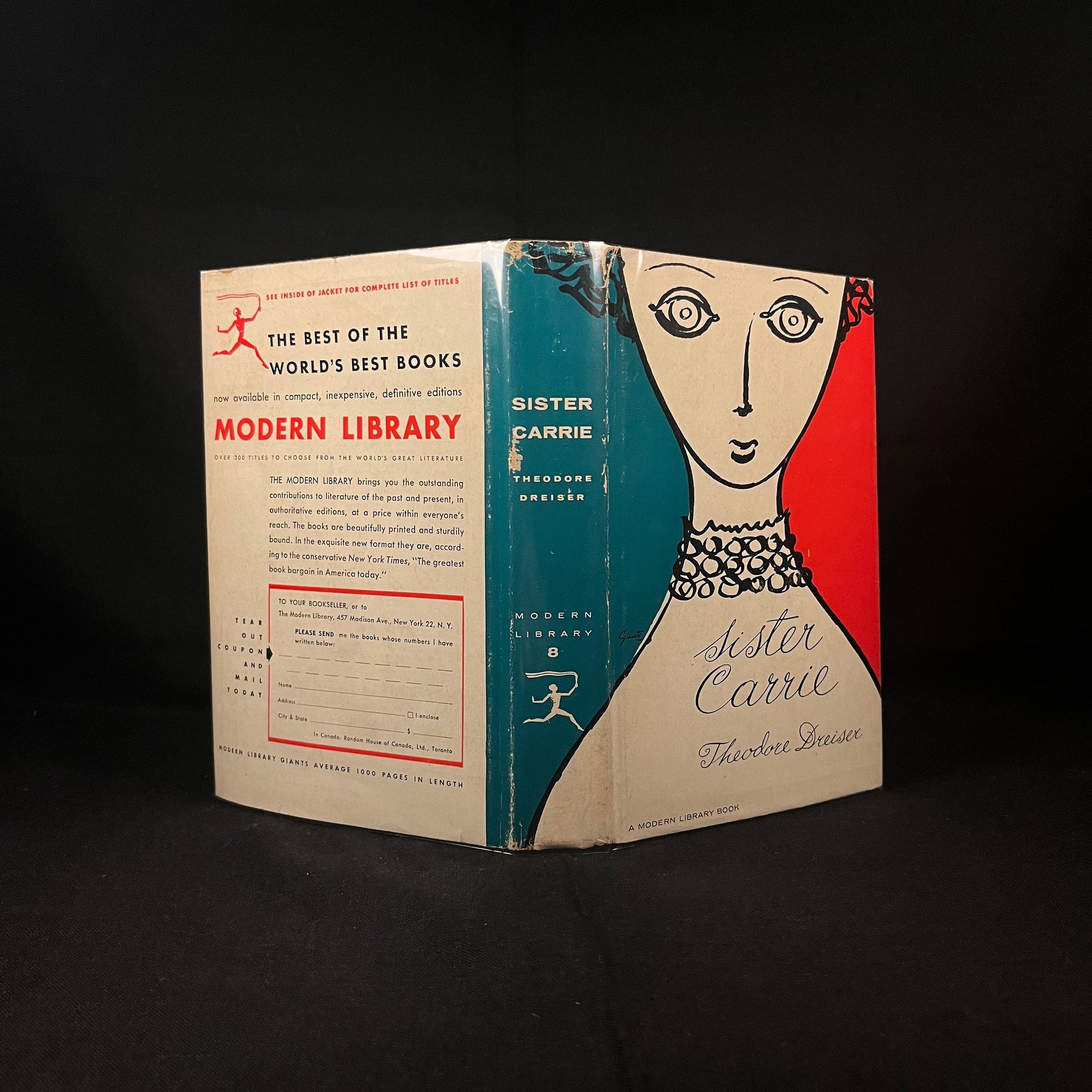 Modern Library - Sister Carrie by Theodore Dreiser (1957) Vintage Hardcover Book