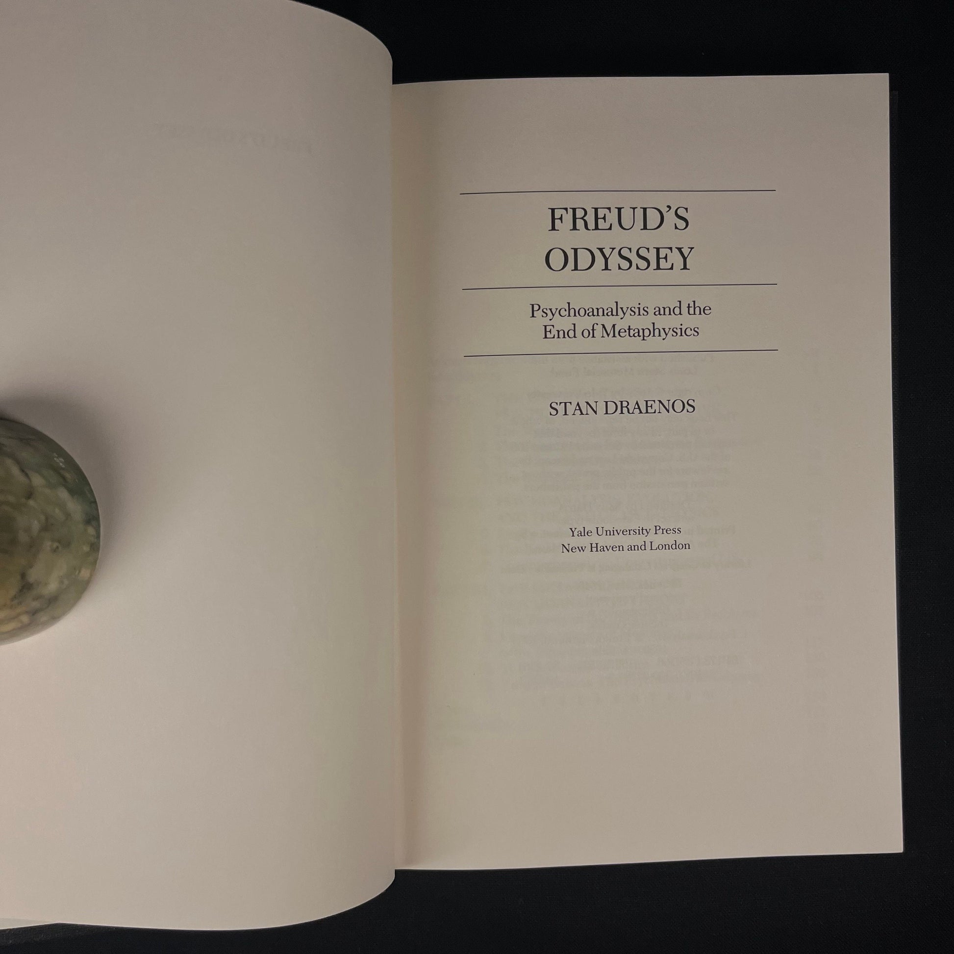 First Printing - Freud’s Odyssey: Psychoanalysis and the End of Metaphysics by Stan Draenos (1982) Vintage Hardcover Book