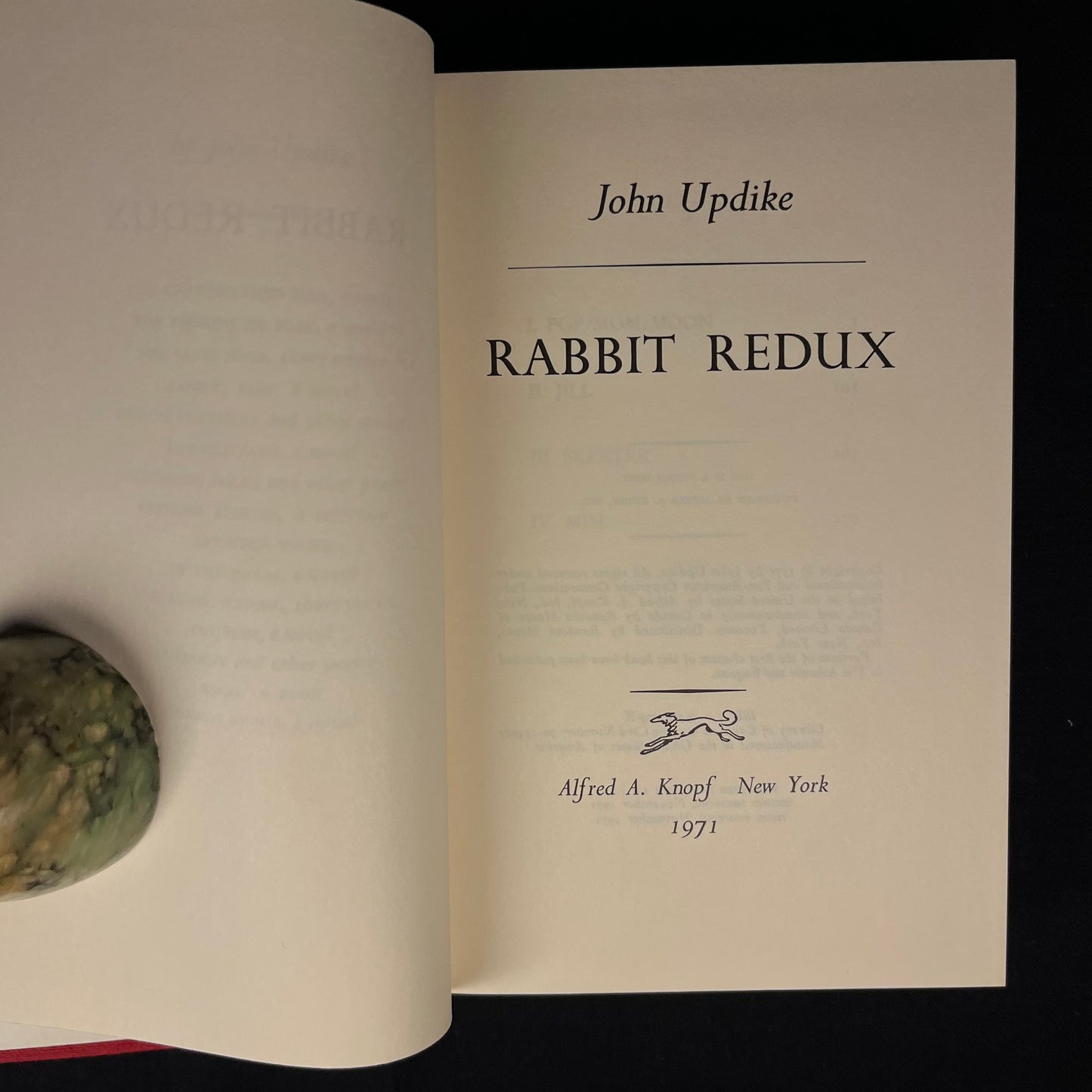 Early Printing - Rabbit Redux by John Updike (1971) Vintage Hardcover Book