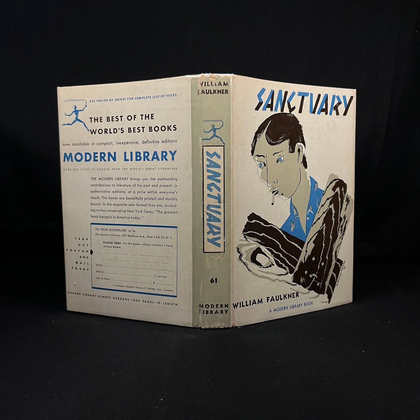 Modern Library - Sanctuary by William Faulkner (1940) Vintage Hardcover Book