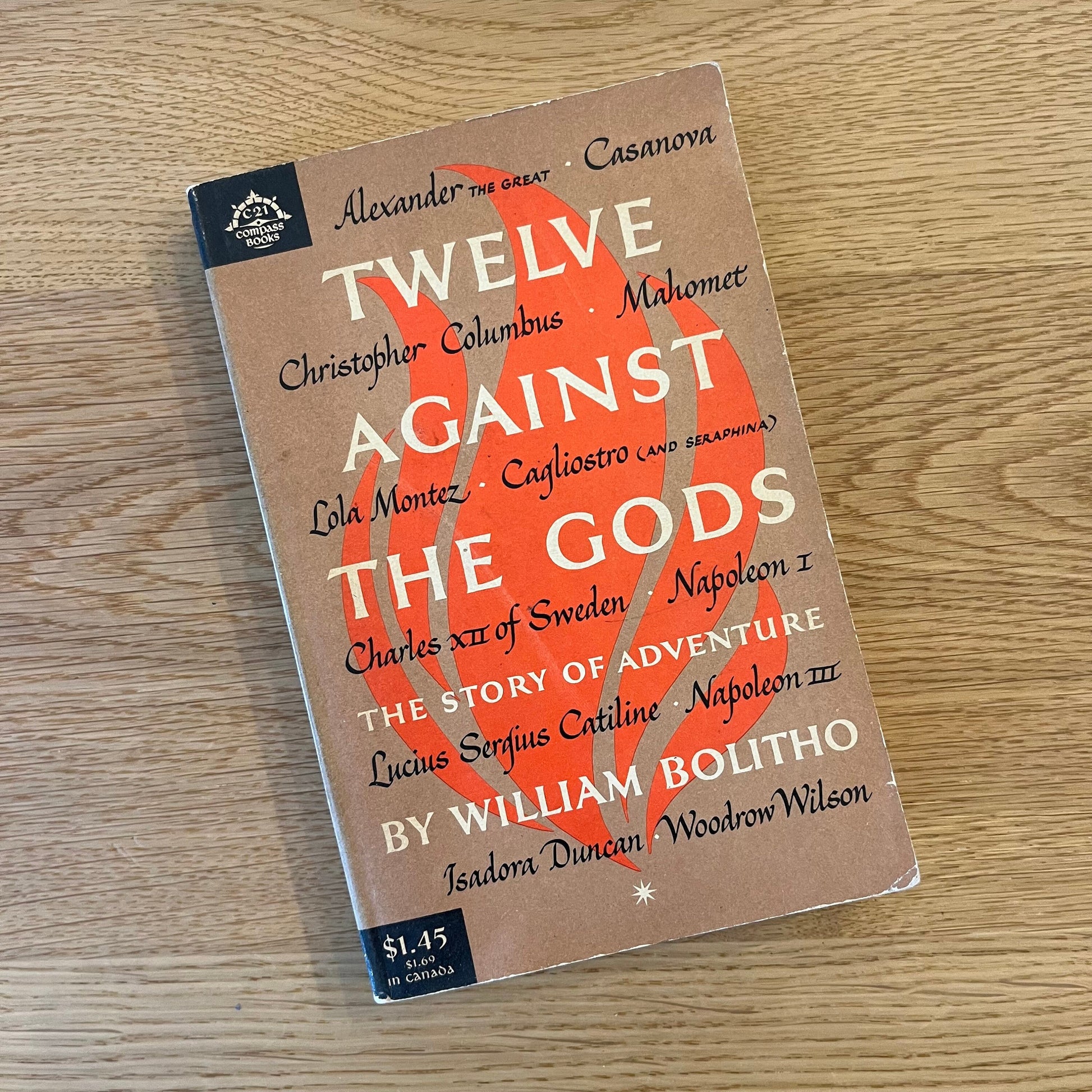 Twelve Against the Gods: The Story of Adventure by William Bolitho (1957) Vintage Mass Market Paperback Book