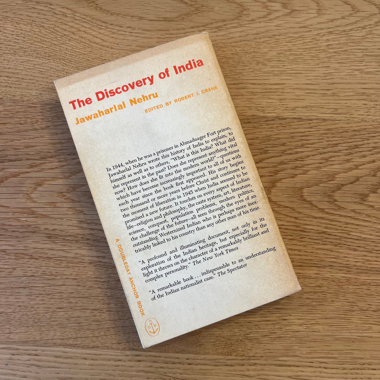 The Discovery of India by Jawaharlal Nehru (1960) Vintage Mass Market Paperback Book