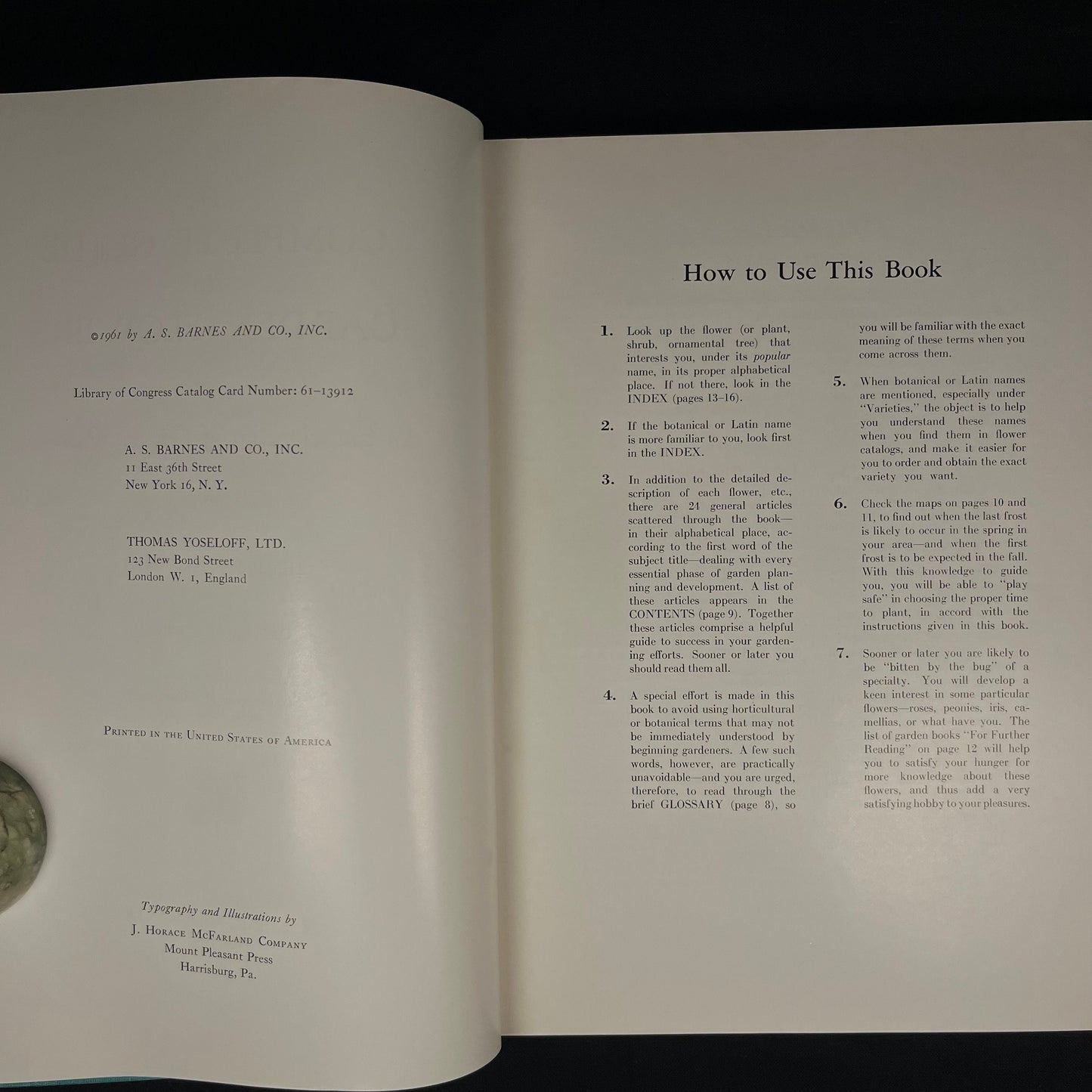 The Complete Guide to Garden Flowers: An Encyclopedia of Garden Planning edited by Herbert Askwith (1961) Vintage Hardcover Book