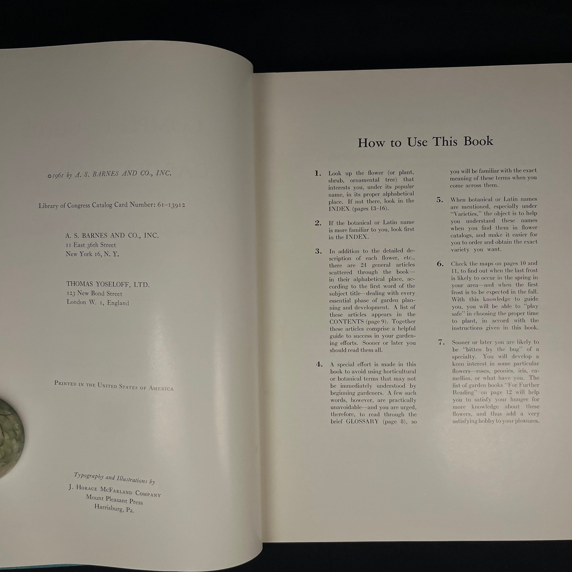 The Complete Guide to Garden Flowers: An Encyclopedia of Garden Planning edited by Herbert Askwith (1961) Vintage Hardcover Book