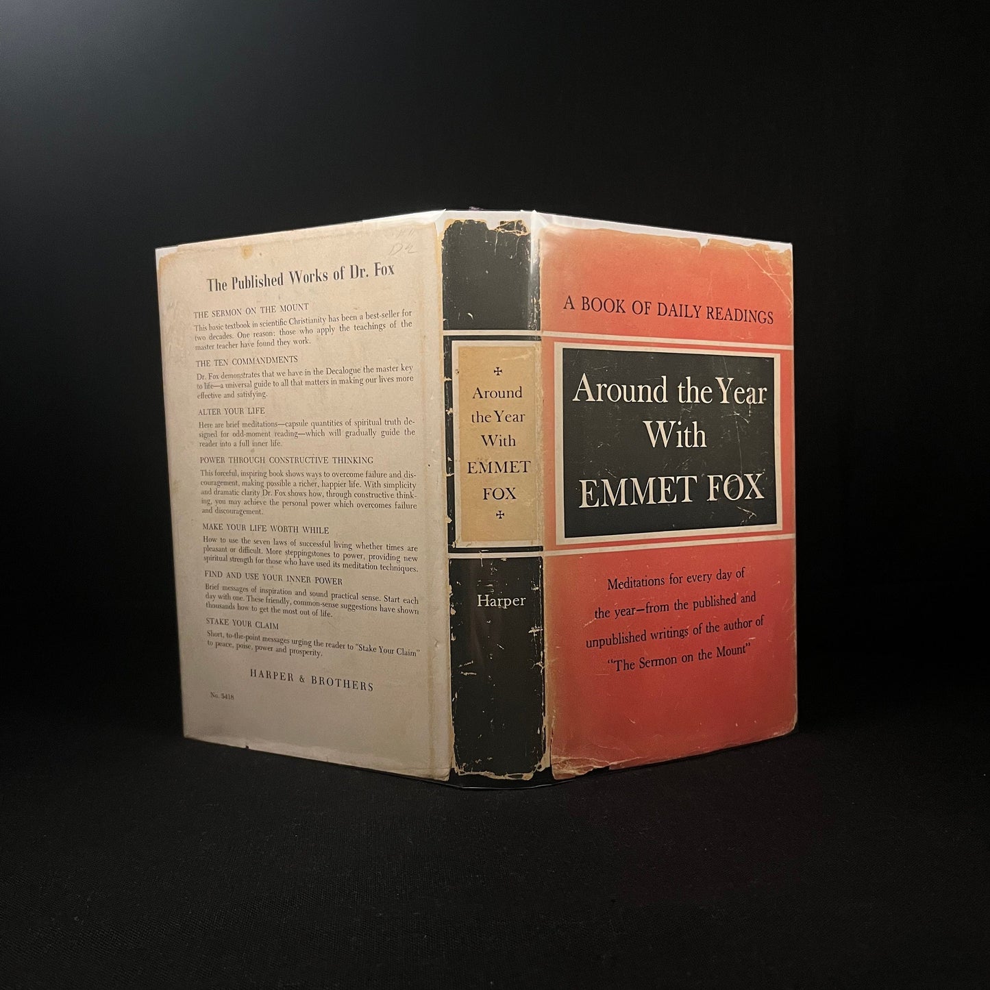 First Printing - Around the Year with Emmet Fox: A Book of Daily Readings (1958) Vintage Hardcover Book