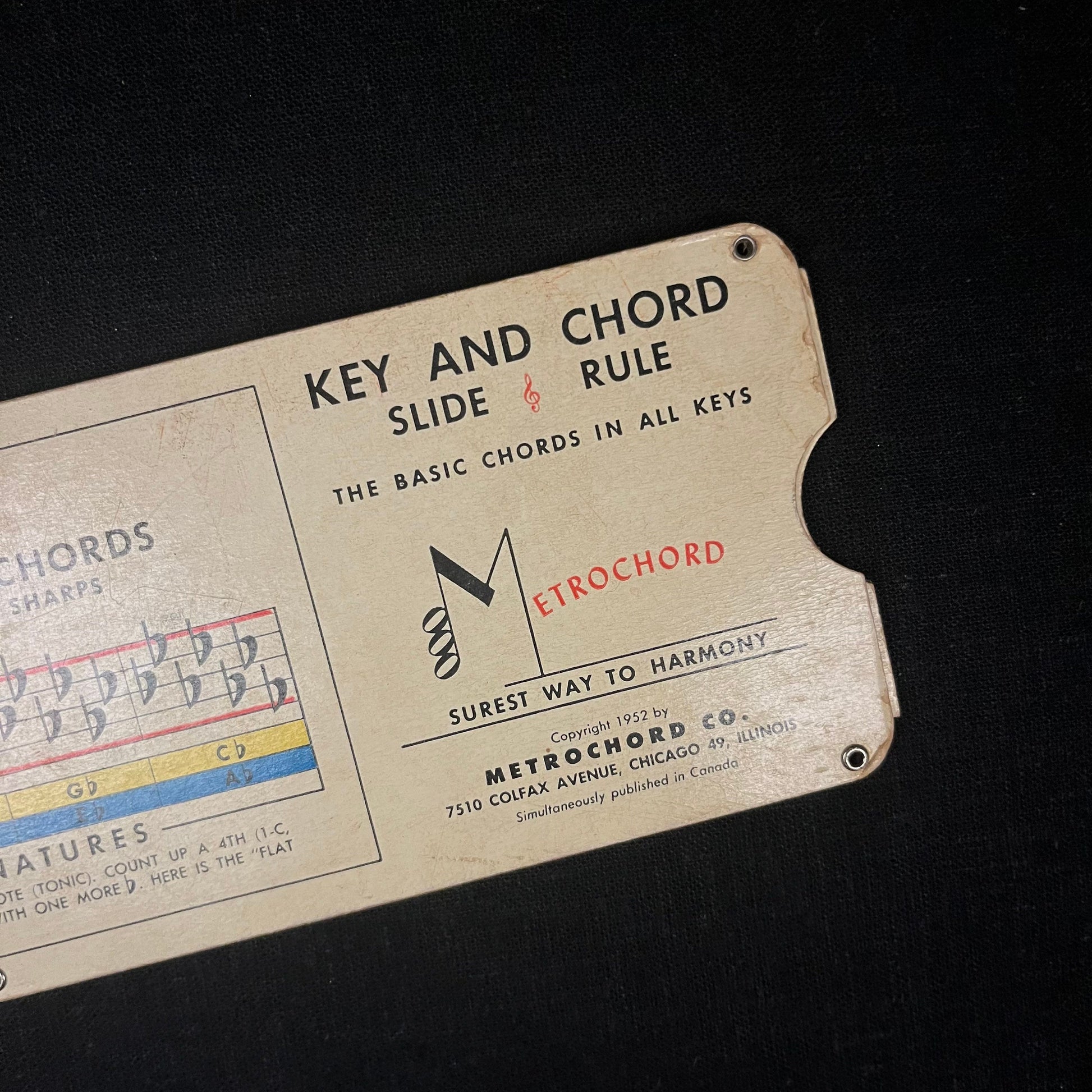 Metrochord (1952) Vintage Key and Chord Slide Rule