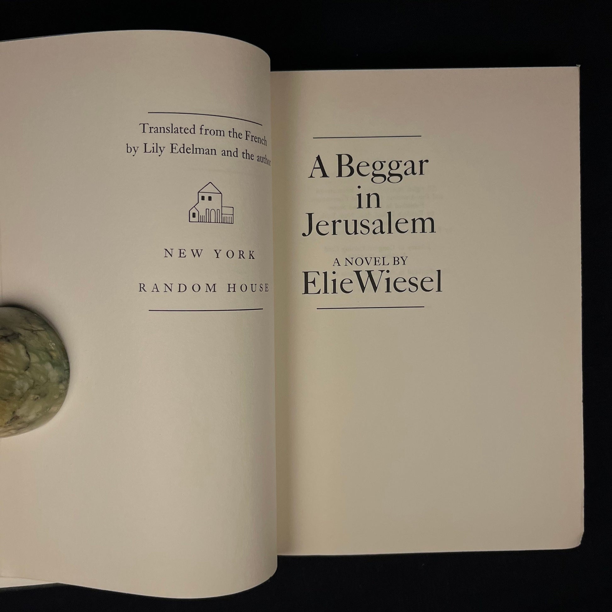 Early Printing - A Beggar in Jerusalem by Elie Wiesel (1970) Vintage Hardcover Book