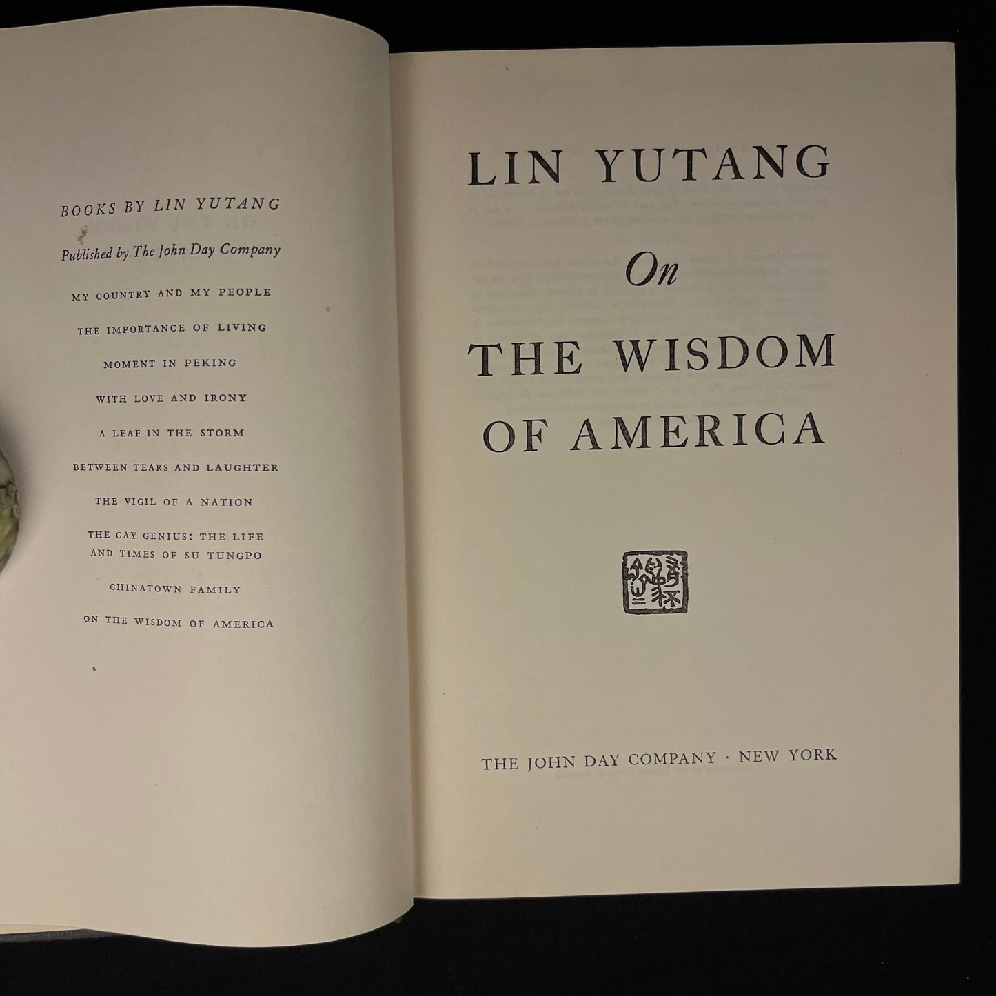 First Printing - Lin Yutang on The Wisdom of America (1950) Vintage Hardcover Book