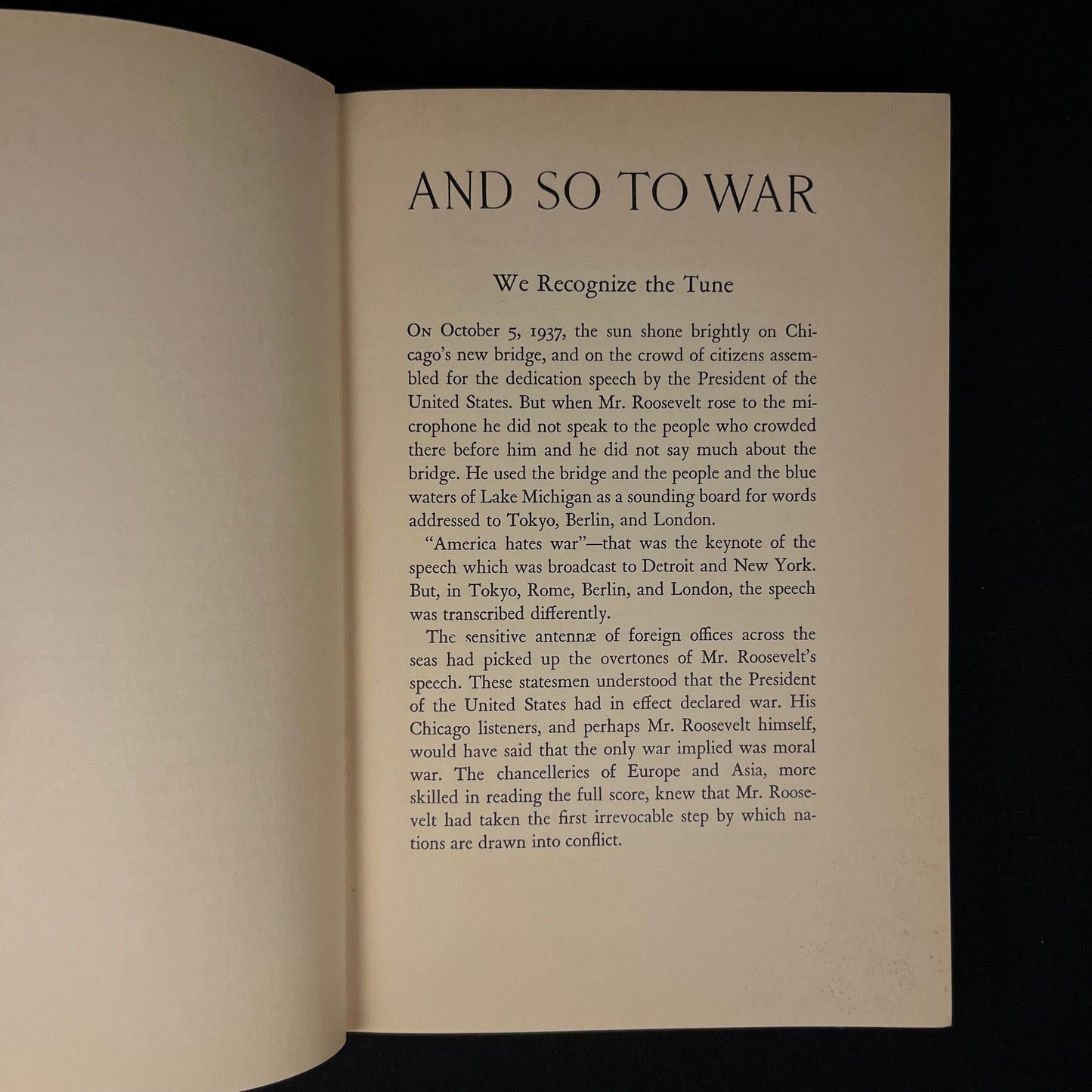 First Printing - And So To War by Hubert Herring (1938) Vintage Hardcover Book