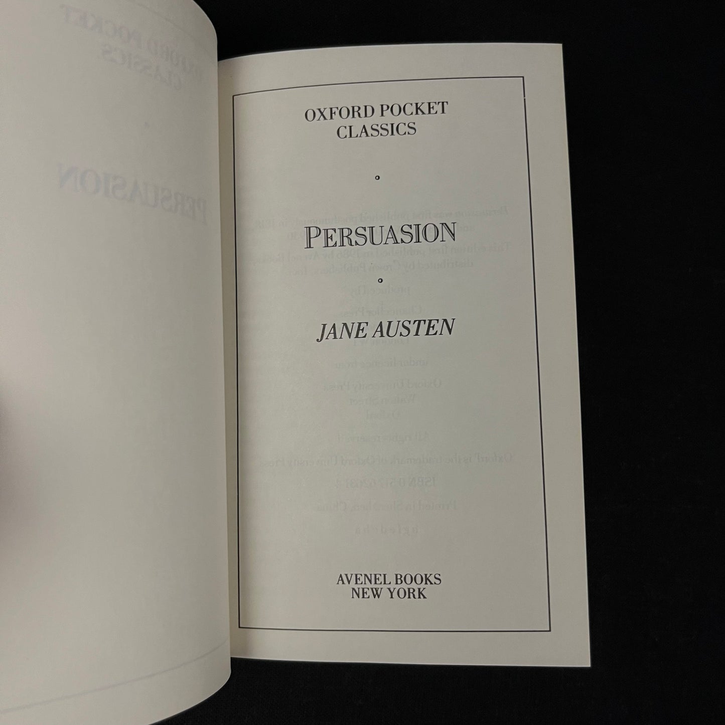 Oxford Pocket Classics - Persuasion by Jane Austen (1986) Vintage Hardcover Book