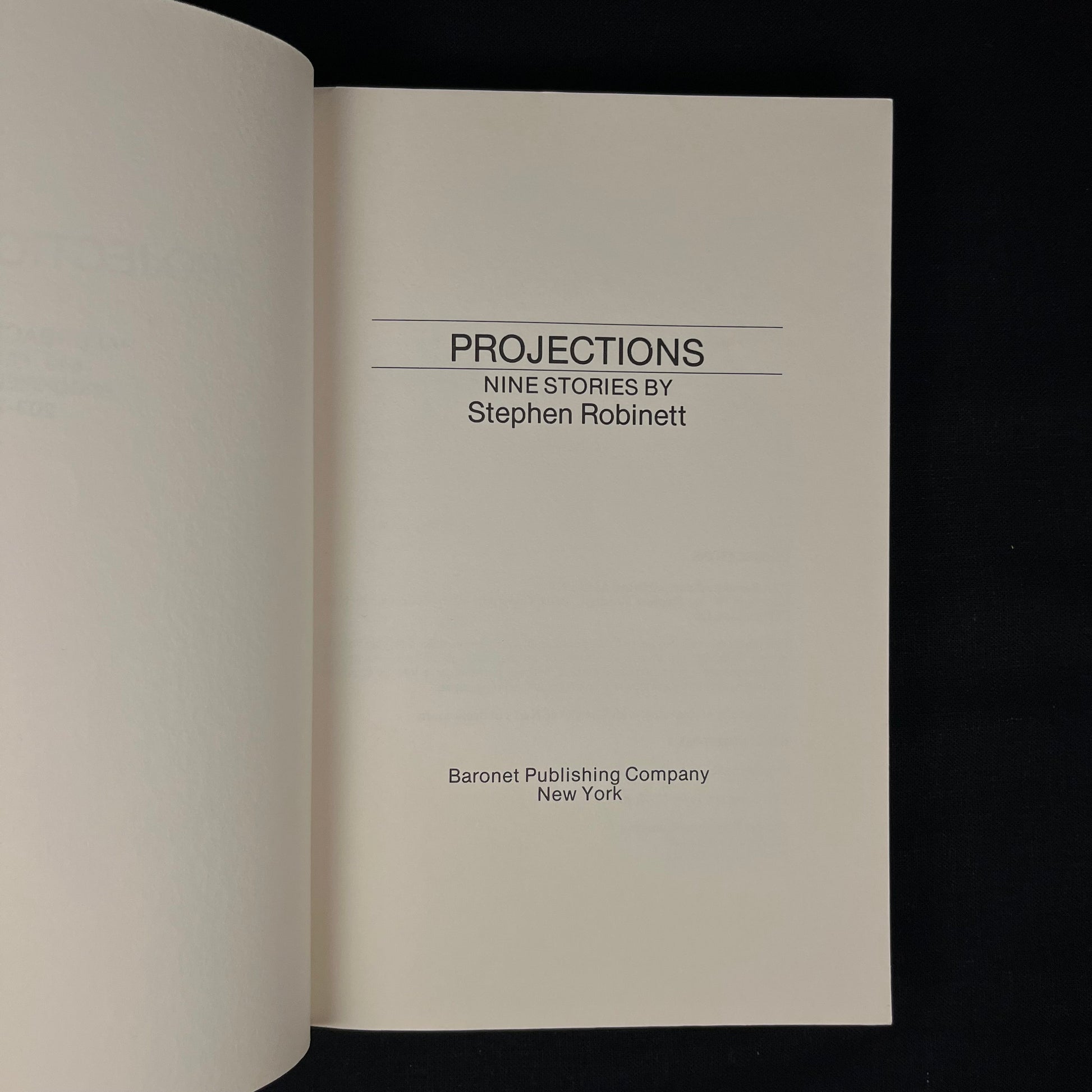 Projections: Nine Stories by Stephen Robinett (1979) Vintage Softcover Book