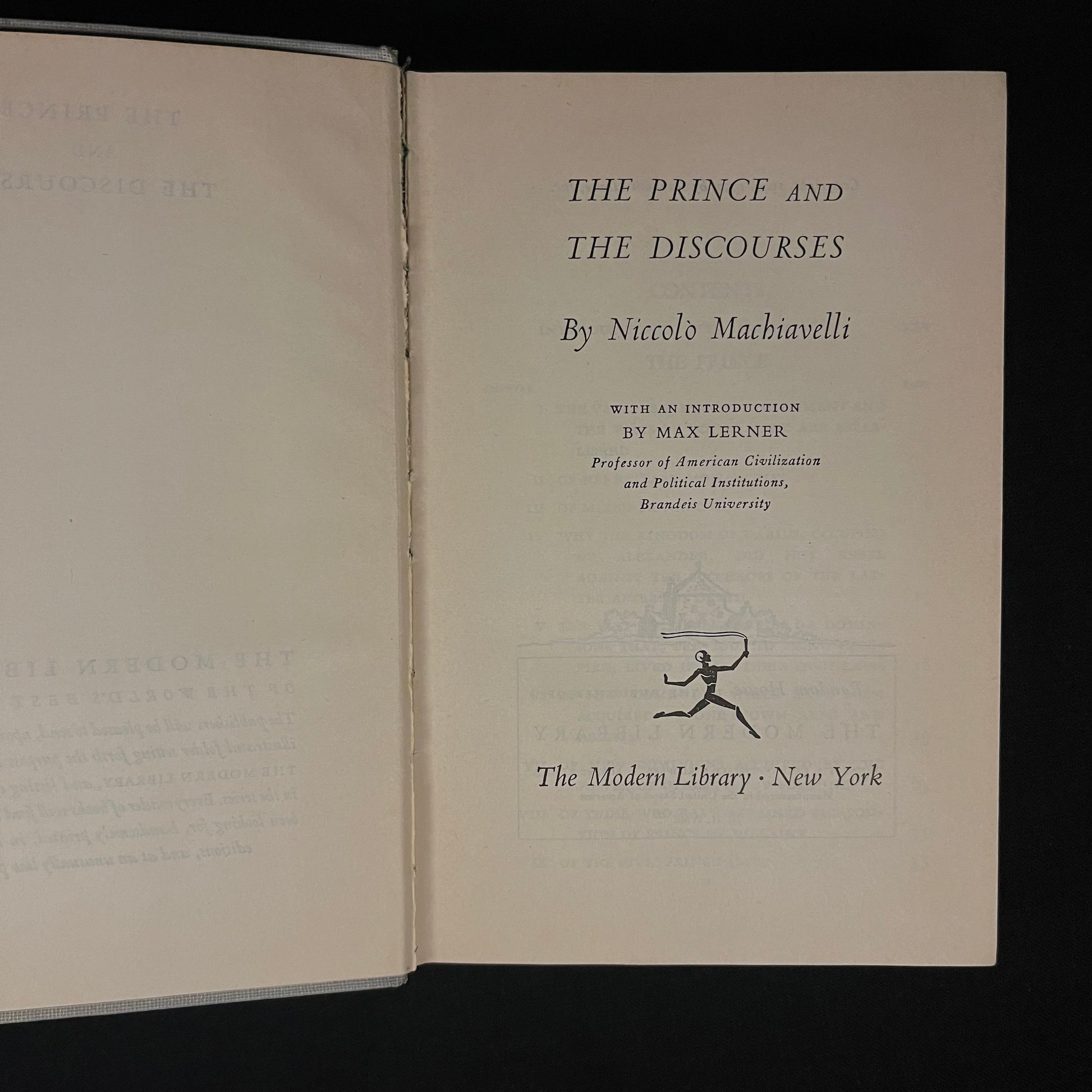 Modern Library - The Prince and The Discourses by Niccolò Machiavelli (1950) Vintage Hardcover Book