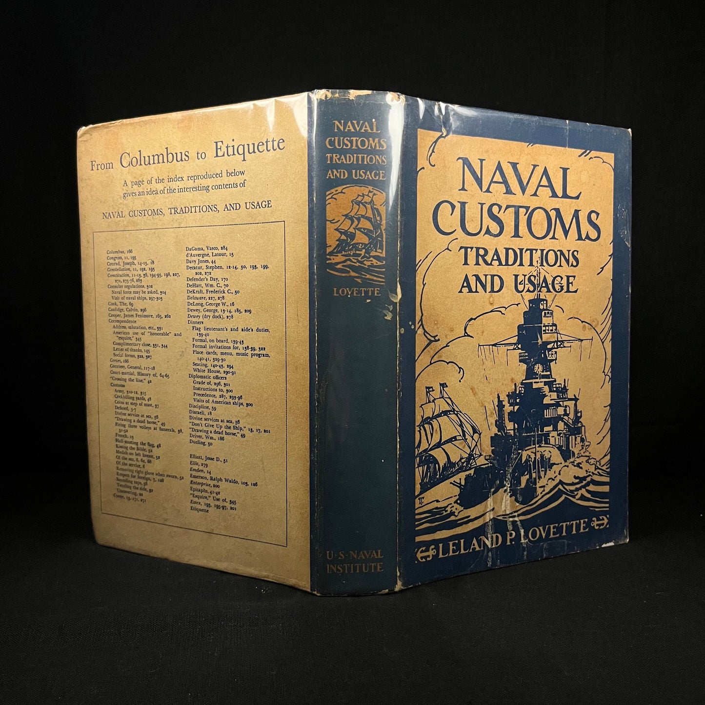 Third Edition - Naval Customs: Traditions and Usage by Leland P. Lovette (1939) Vintage Hardcover Book