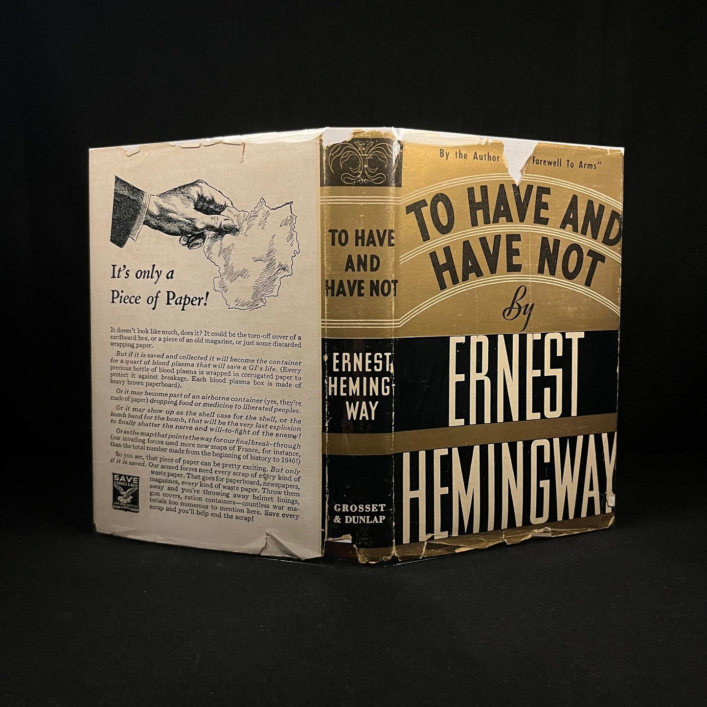 To Have and Have Not by Ernest Hemingway (1937) Vintage Hardcover Book