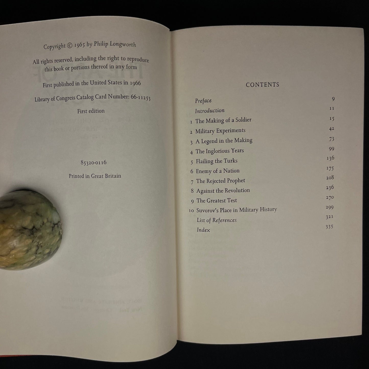 First Printing- The Art of Victory: The Life and Achievements of Field Marshall Suvorov (1729-1800) by Philip Longworth (1966) Vintage Book