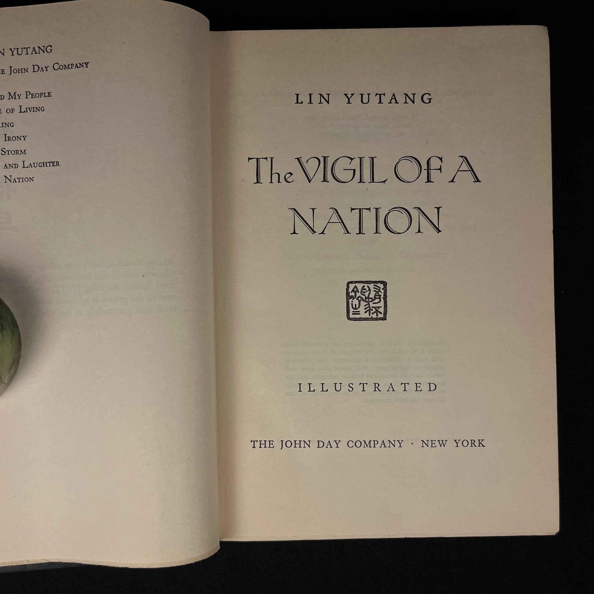 First Printing - The Vigil of a Nation by Lin Yutang (1945) Vintage Hardcover Book