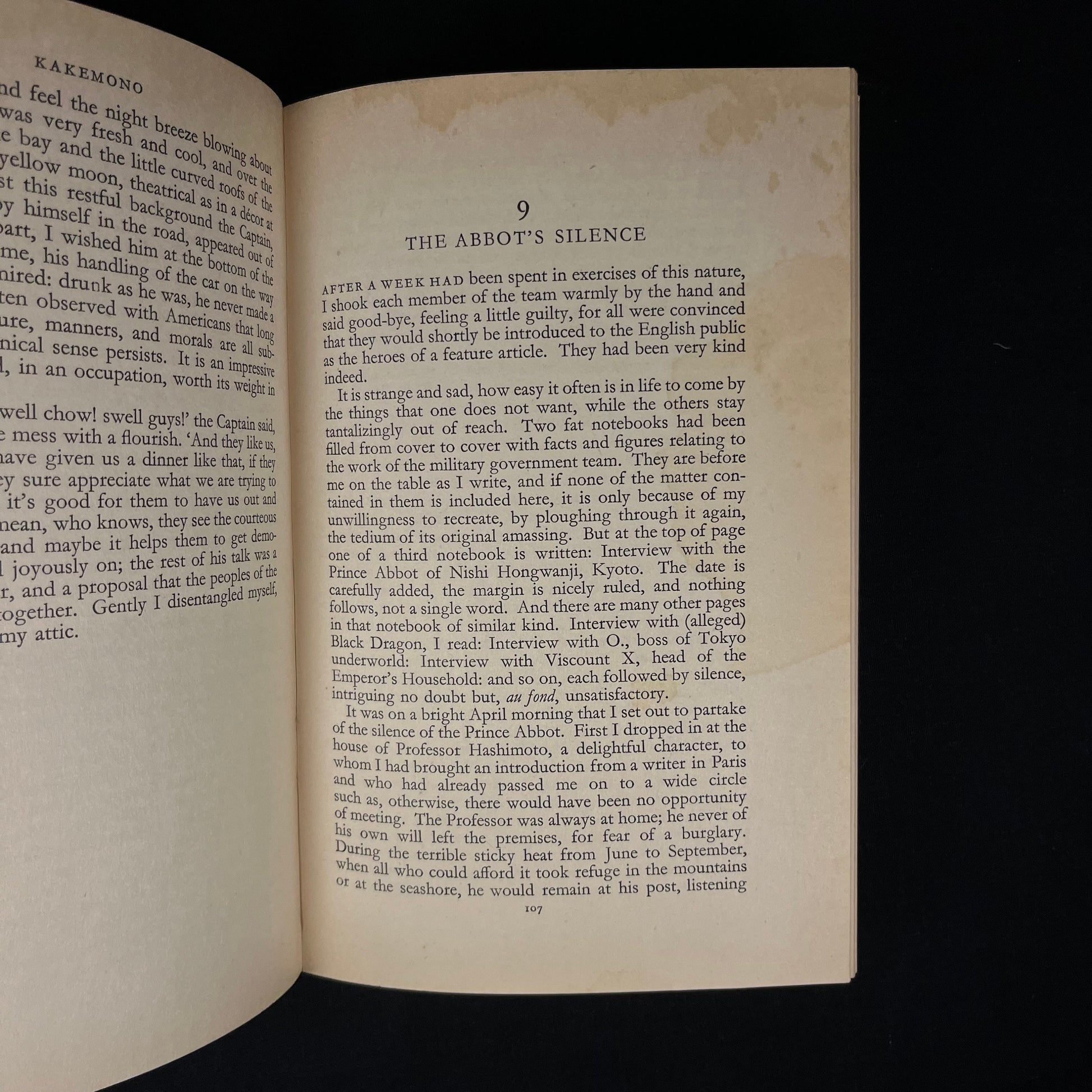 Kakemono: A Sketch Book of Post-War Japan by Honor Tracy (1950) Vintage Hardcover Book