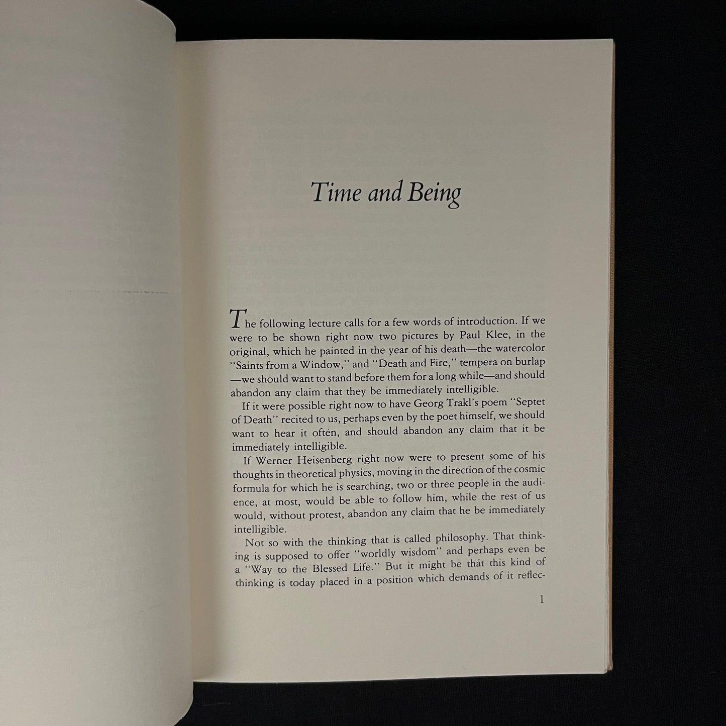 Second Printing - On Time and Being by Martin Heidegger (1973) Vintage Hardcover Book