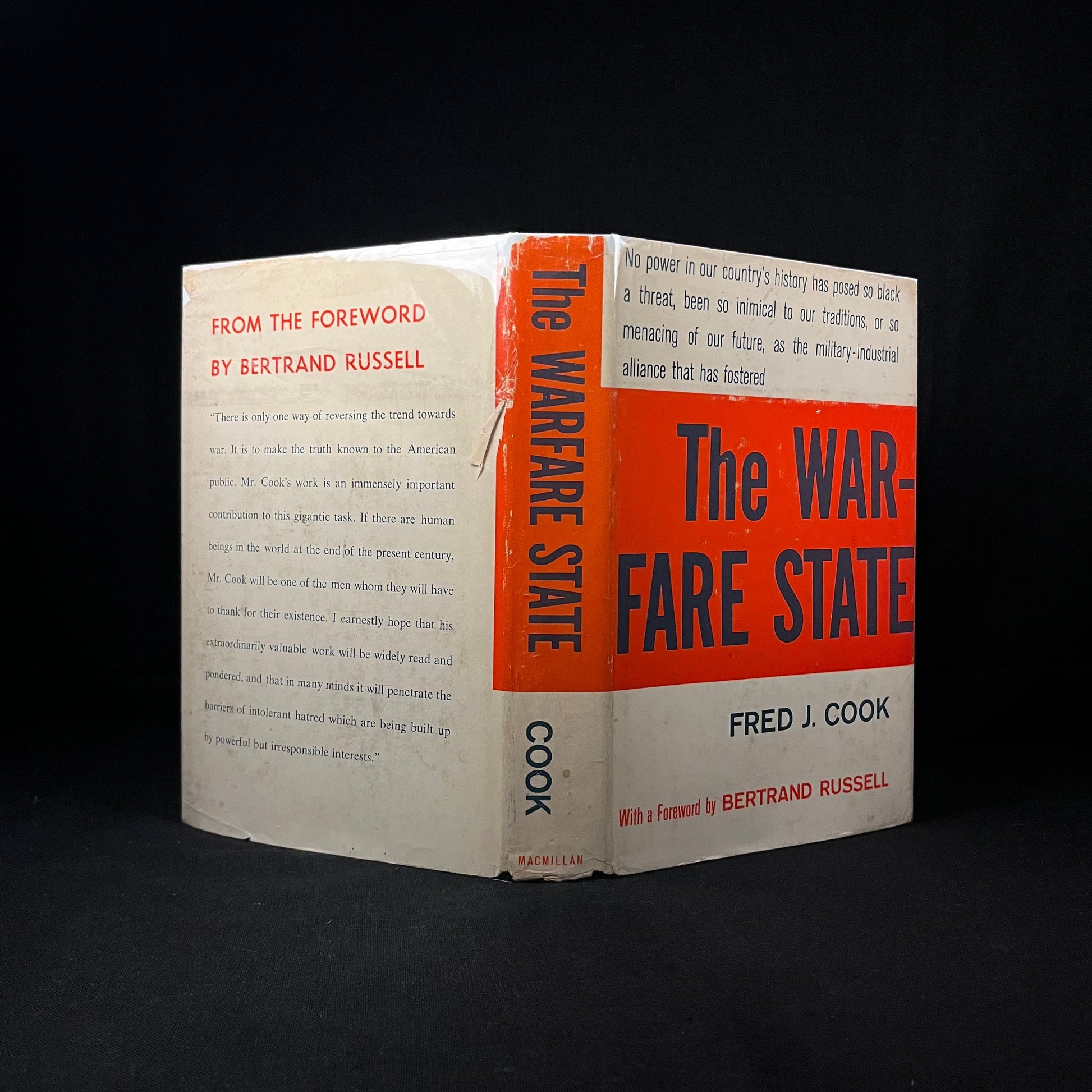 First Printing - The Warfare State by Fred J. Cook with a foreword by Bertrand Russell (1962) Vintage Hardcover Book